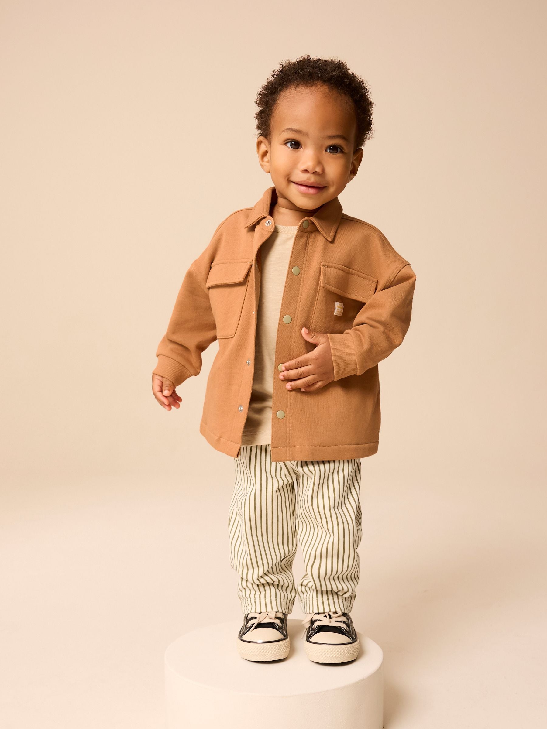 Tan Brown 100% Cotton Jersey Shirt and Joggers Set (3mths-7yrs)