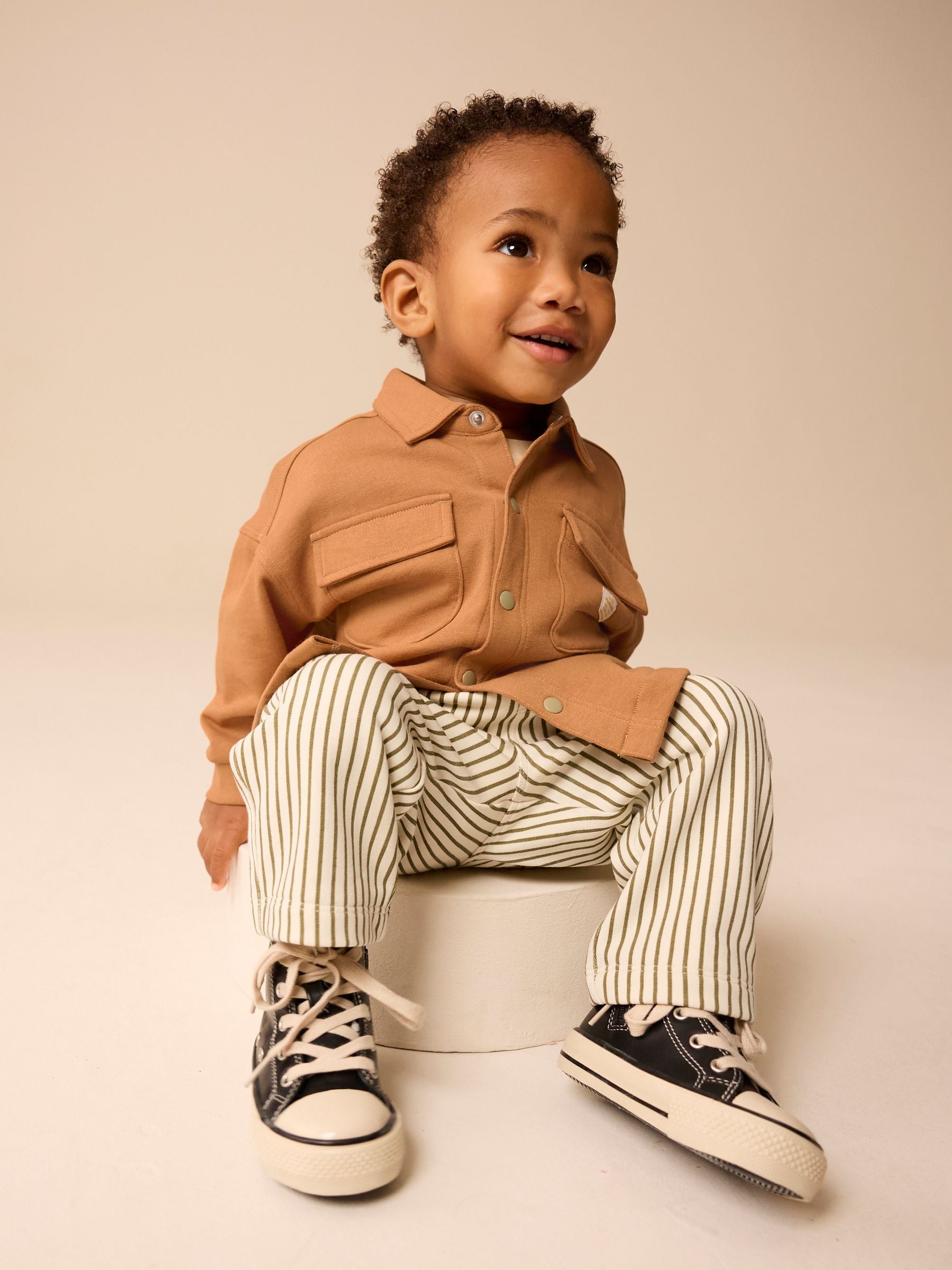 Tan Brown 100% Cotton Jersey Shirt and Joggers Set (3mths-7yrs)