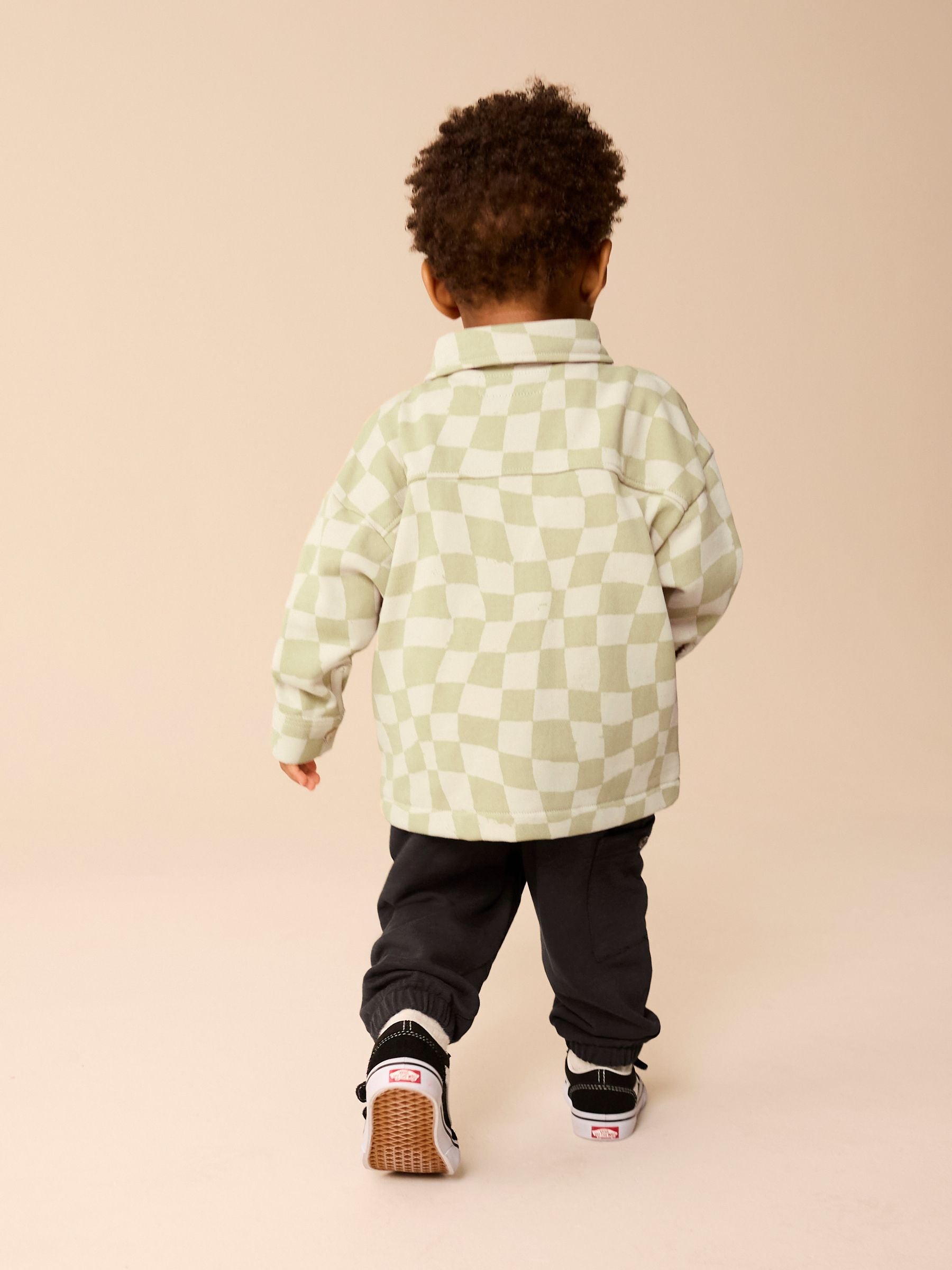 Sage Green Checkerboard 100% Cotton Jersey Shirt and Joggers Set (3mths-7yrs)