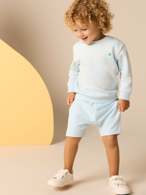 Light Blue Jersey Sweatshirt and Short Set (3mths-7yrs)