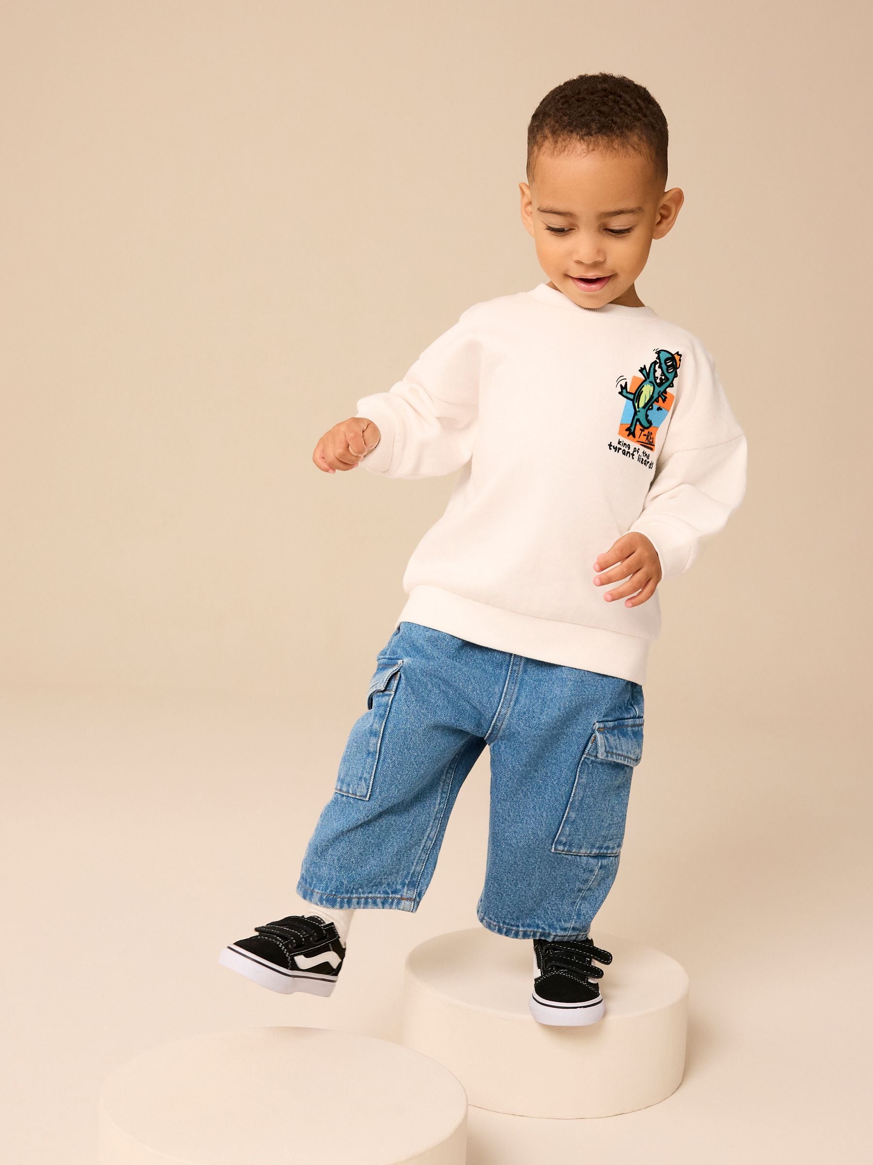 White Crew Neck 100% Cotton Sweatshirt (3mths-7yrs)