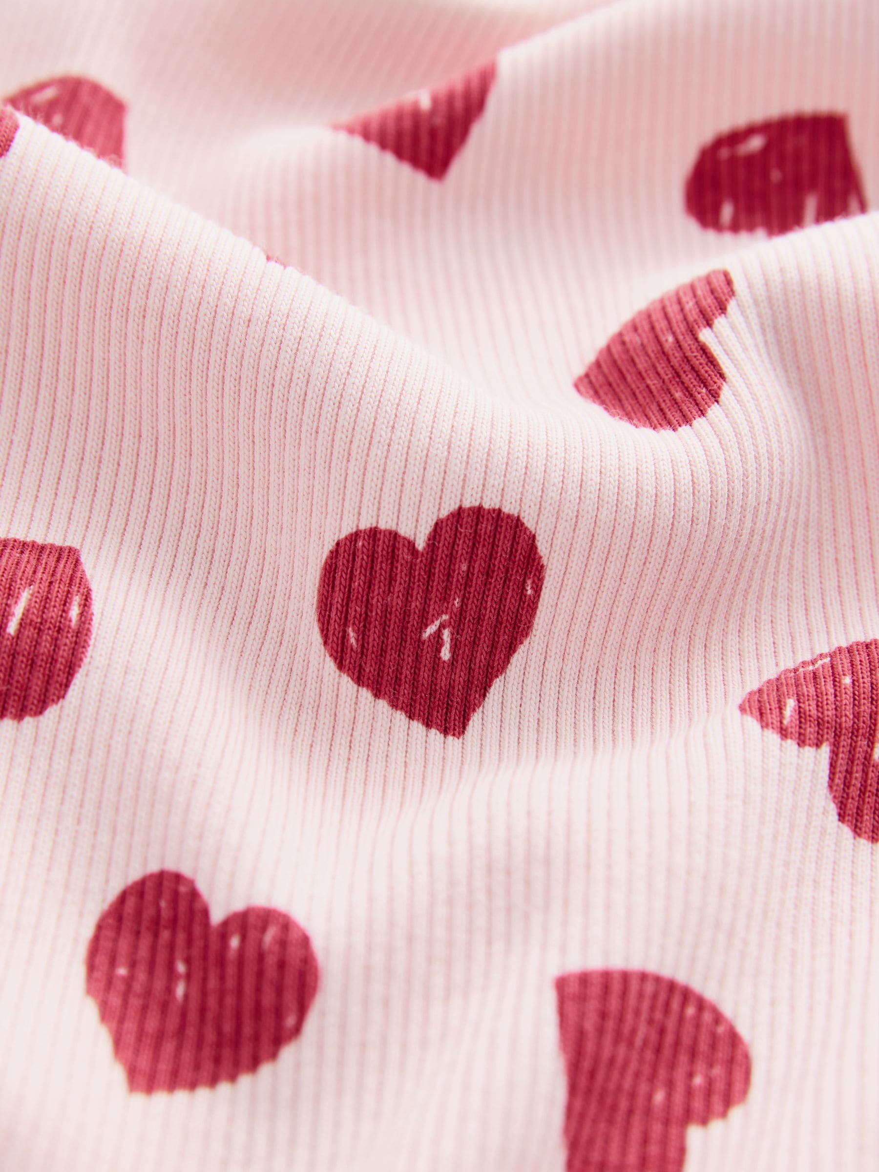 Pink Heart Rib Flare Leggings (3-16yrs)