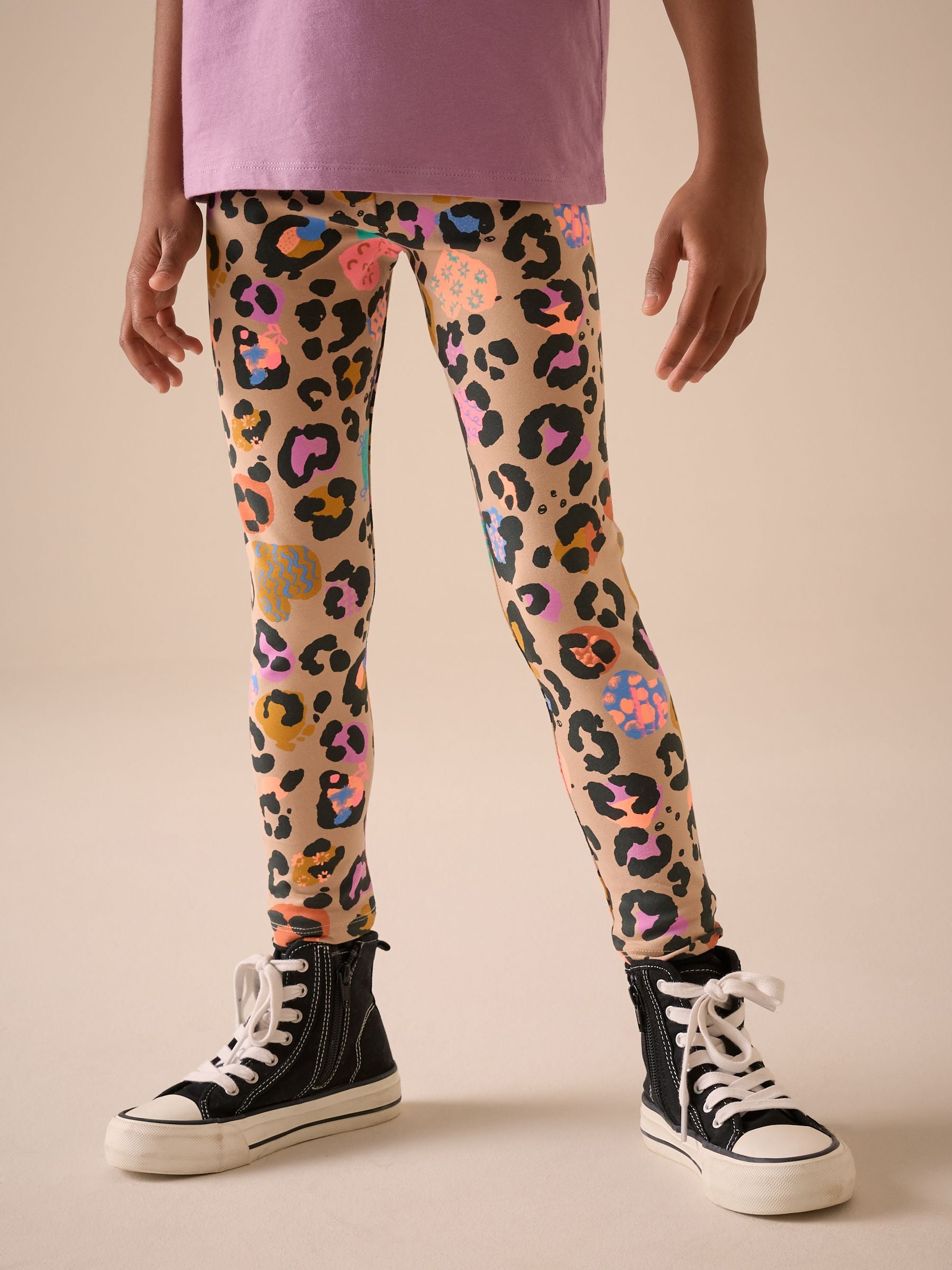 Bright Neutral Animal Print Leggings (3-16yrs)