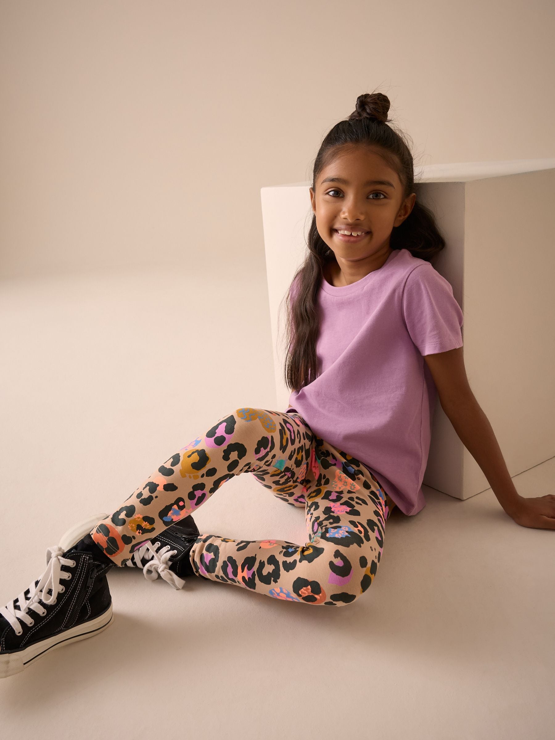 Bright Neutral Animal Print Leggings (3-16yrs)