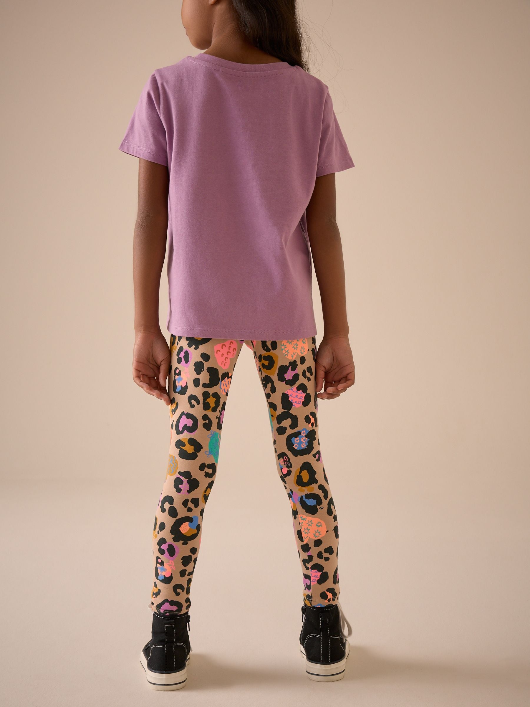 Bright Neutral Animal Print Leggings (3-16yrs)