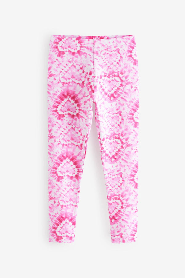 Pink Heart Printed Leggings (3-16yrs)