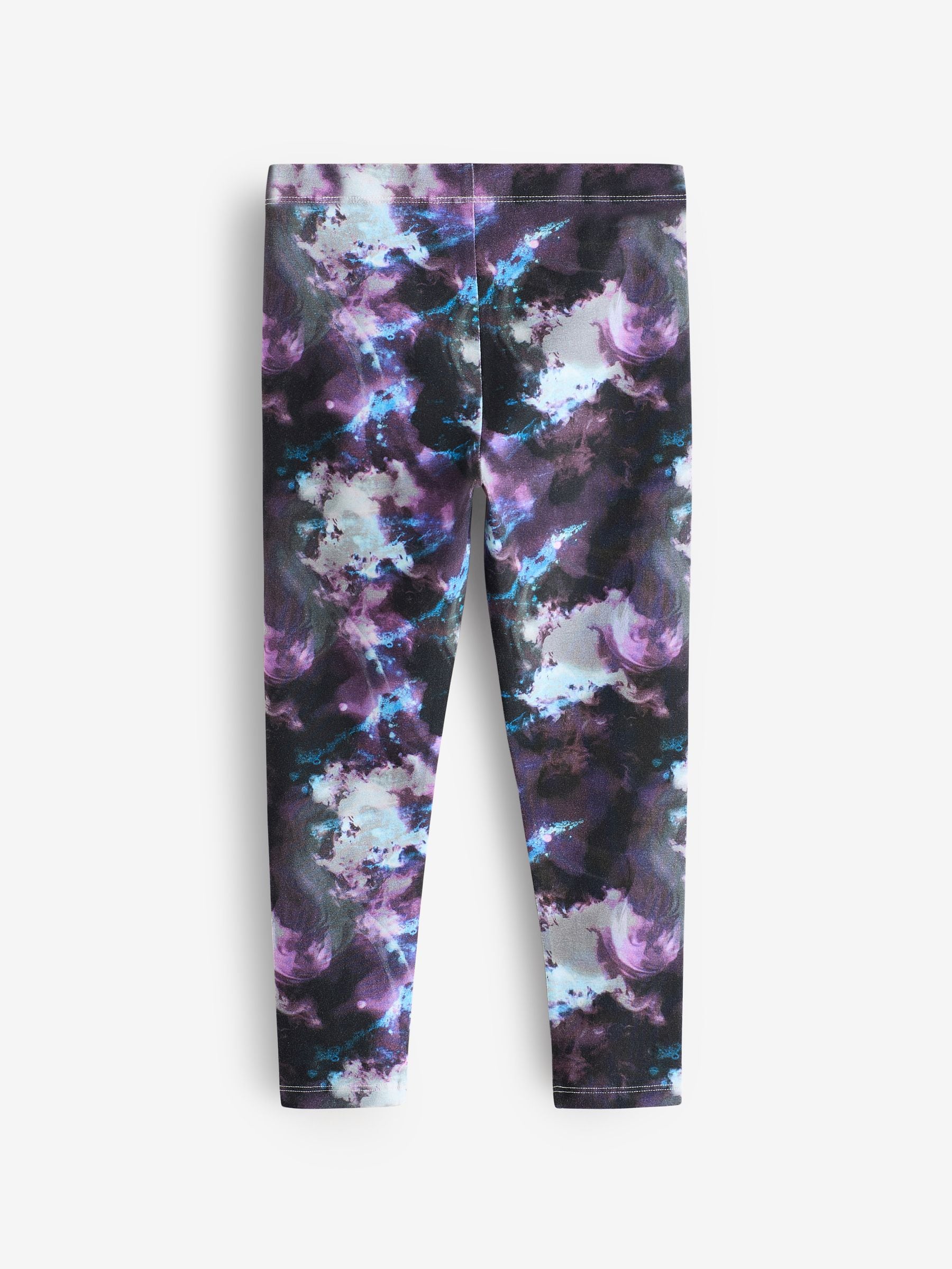 Purple/Black Swirl Printed Leggings (3-16yrs)