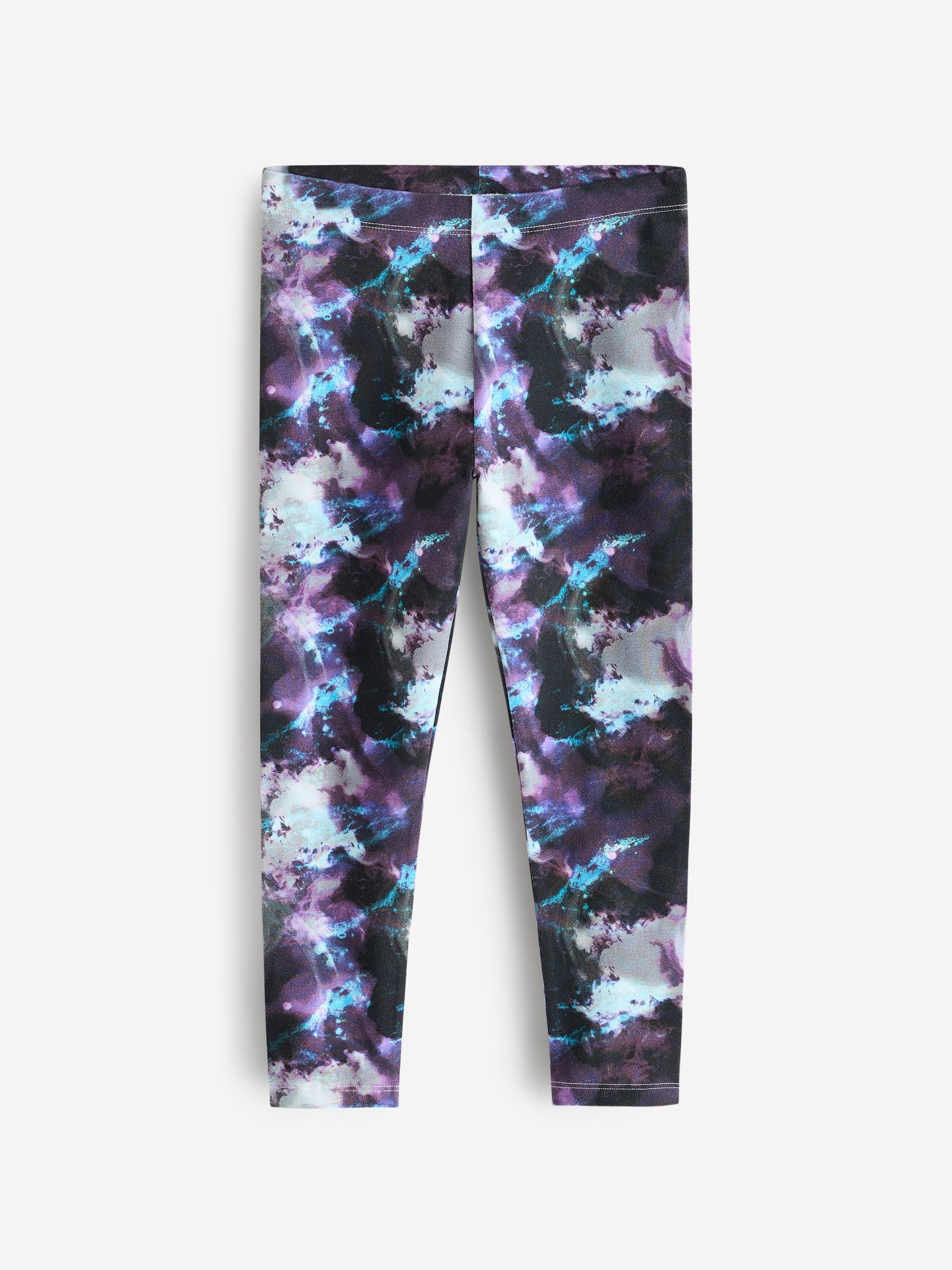 Purple/Black Swirl Printed Leggings (3-16yrs)