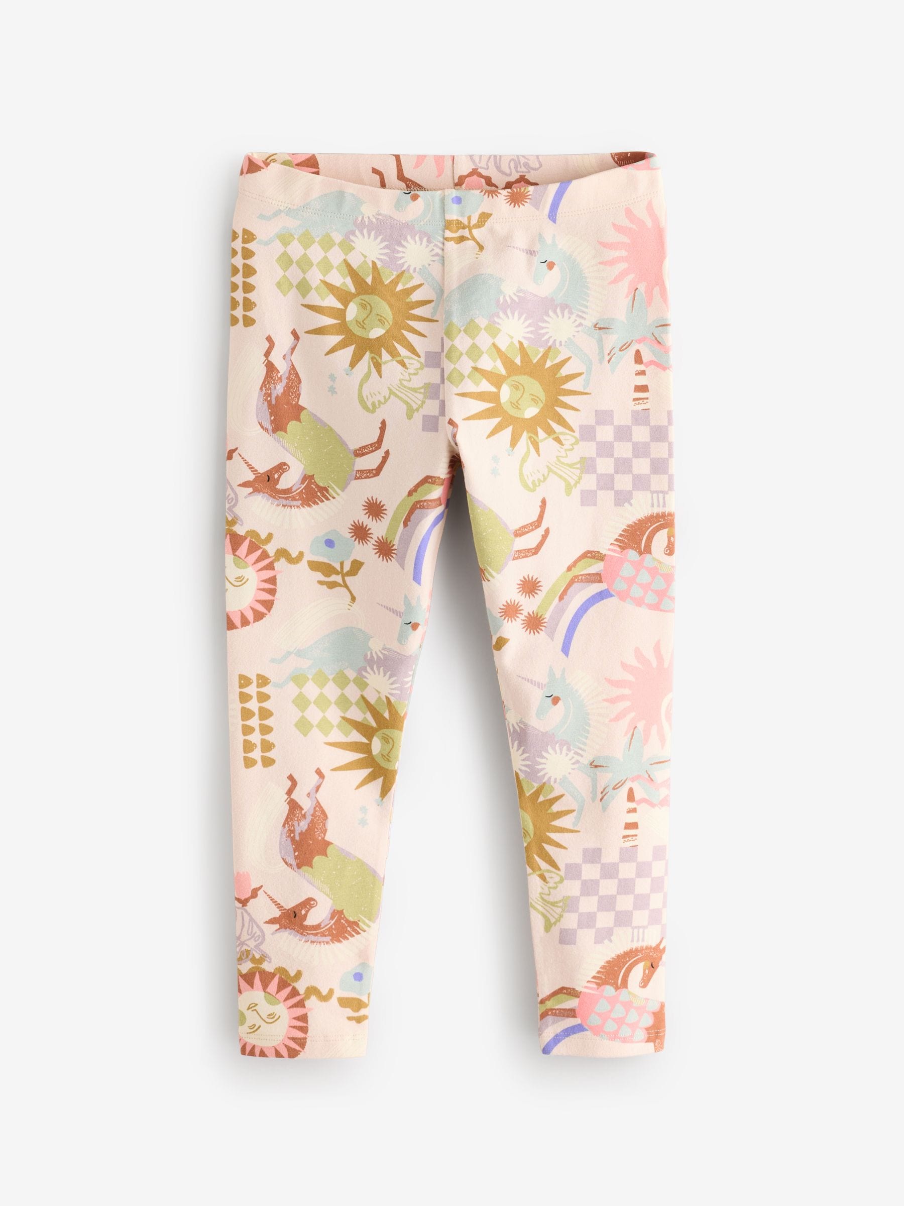 Neutral Unicorn Printed Leggings (3-16yrs)