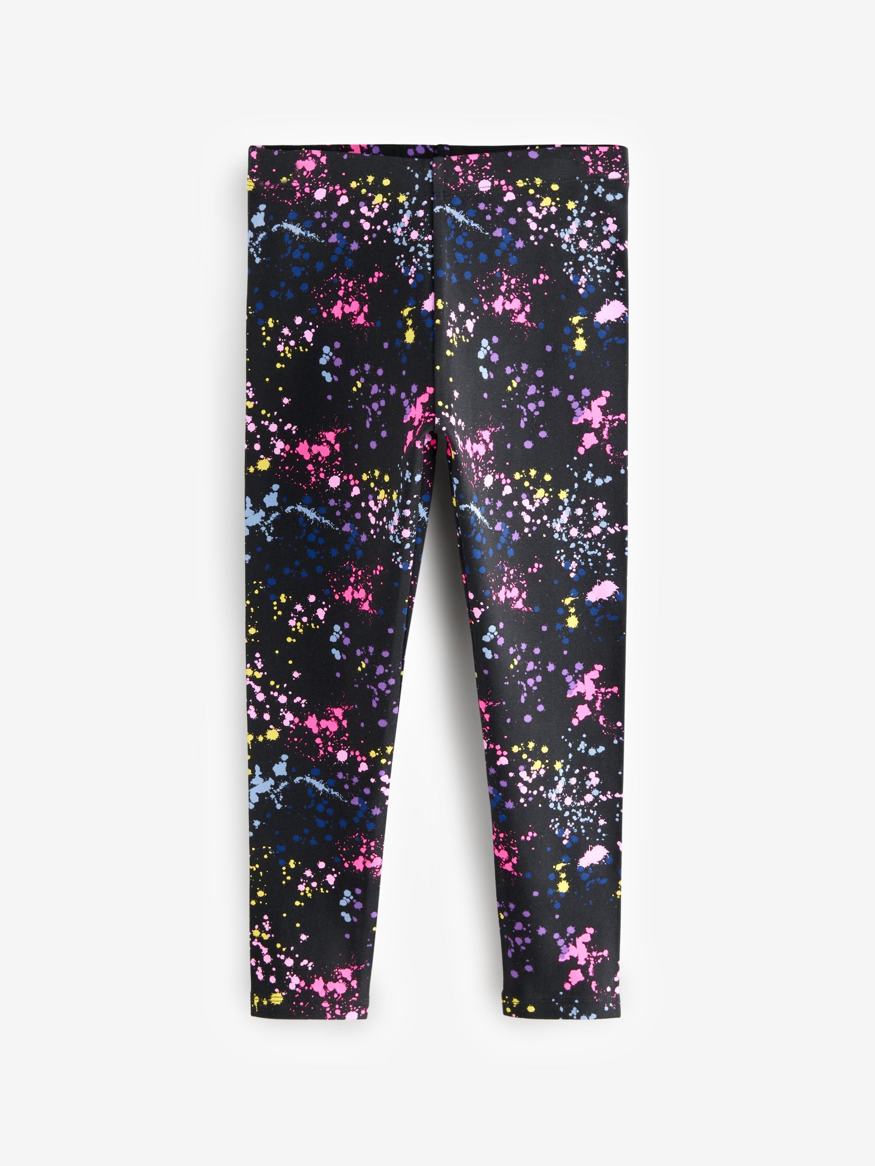 Black/Pink Grafitti Splat Leggings 5 Pack (3-16yrs)