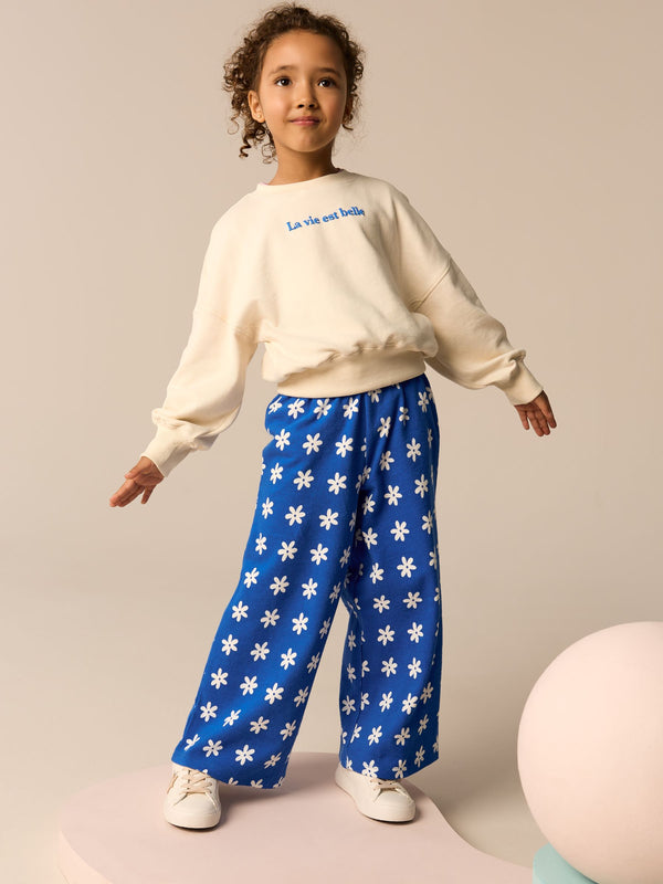 Ecru Slogan Daisy Sweatshirt And Trousers Set (3-16yrs)