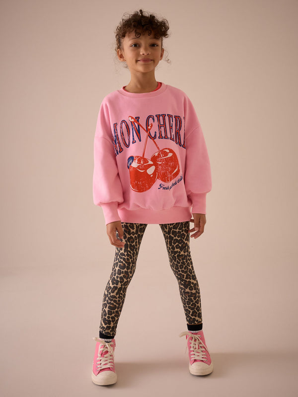 Animal Cherry Sweatshirt and Animal Legging Set (3-16yrs)