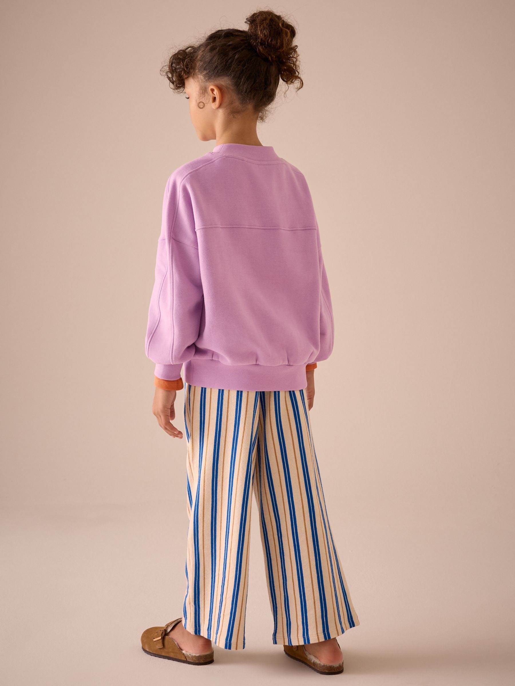 Purple Lemon Stripe 100% Cotton Sweatshirt And Trousers Set (3-16yrs)