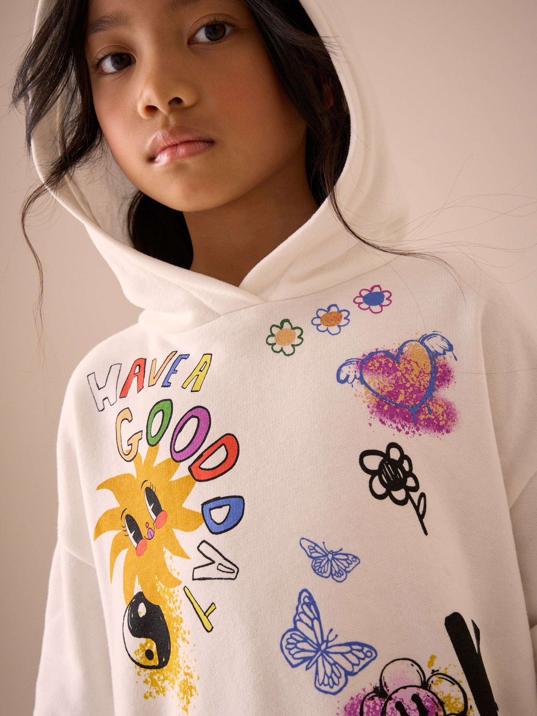 Ecru Graffiti Sweatshirt and Joggers Set (3-16yrs)