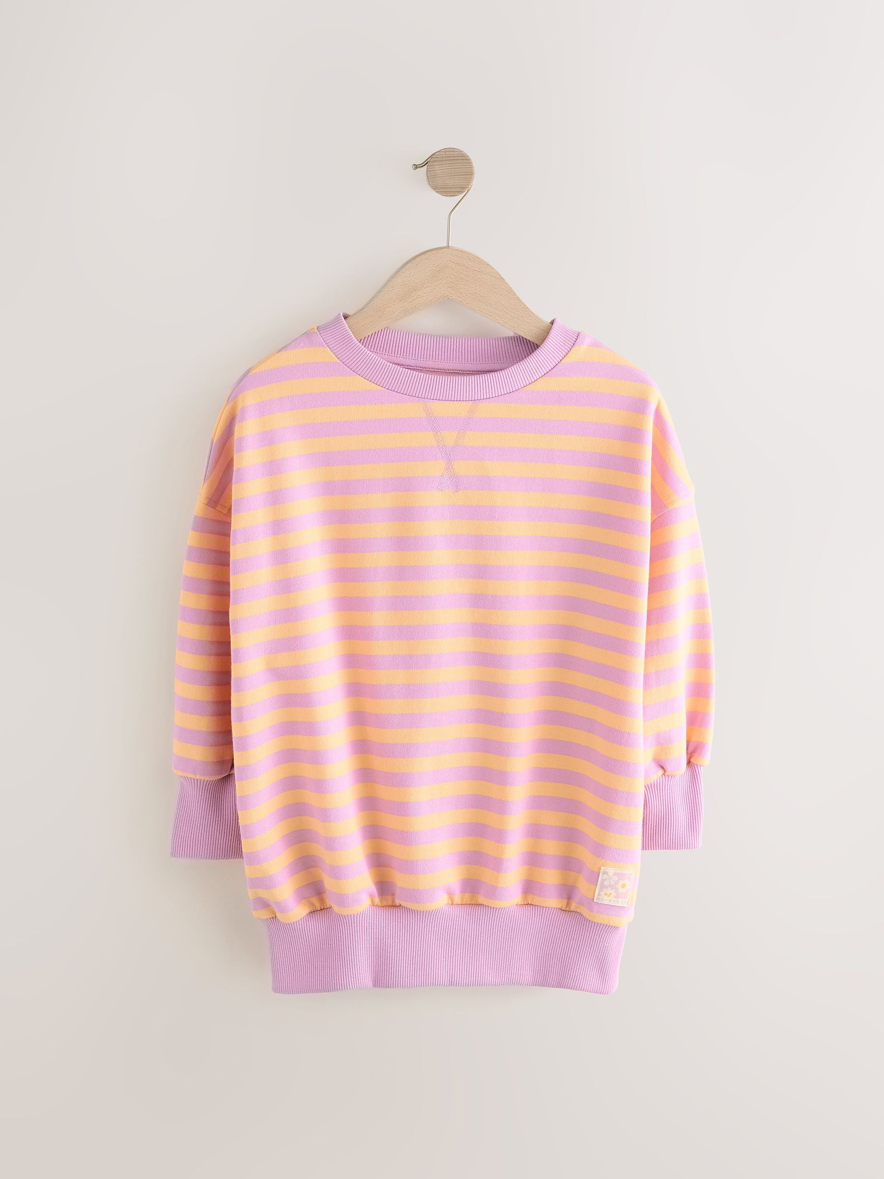 Pink/Yellow Stripe 100% Cotton Sweatshirt (3-16yrs)