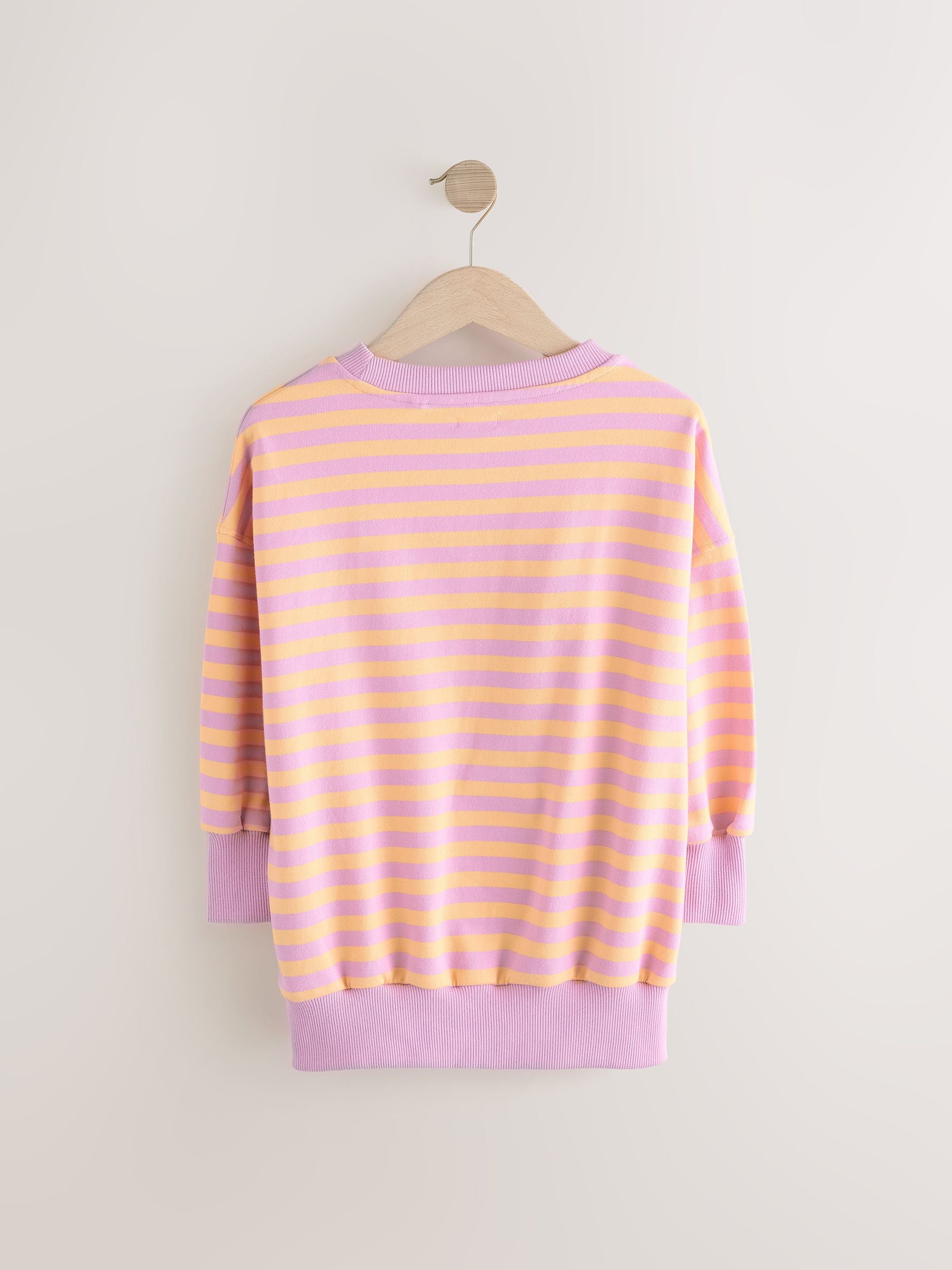 Pink/Yellow Stripe 100% Cotton Sweatshirt (3-16yrs)