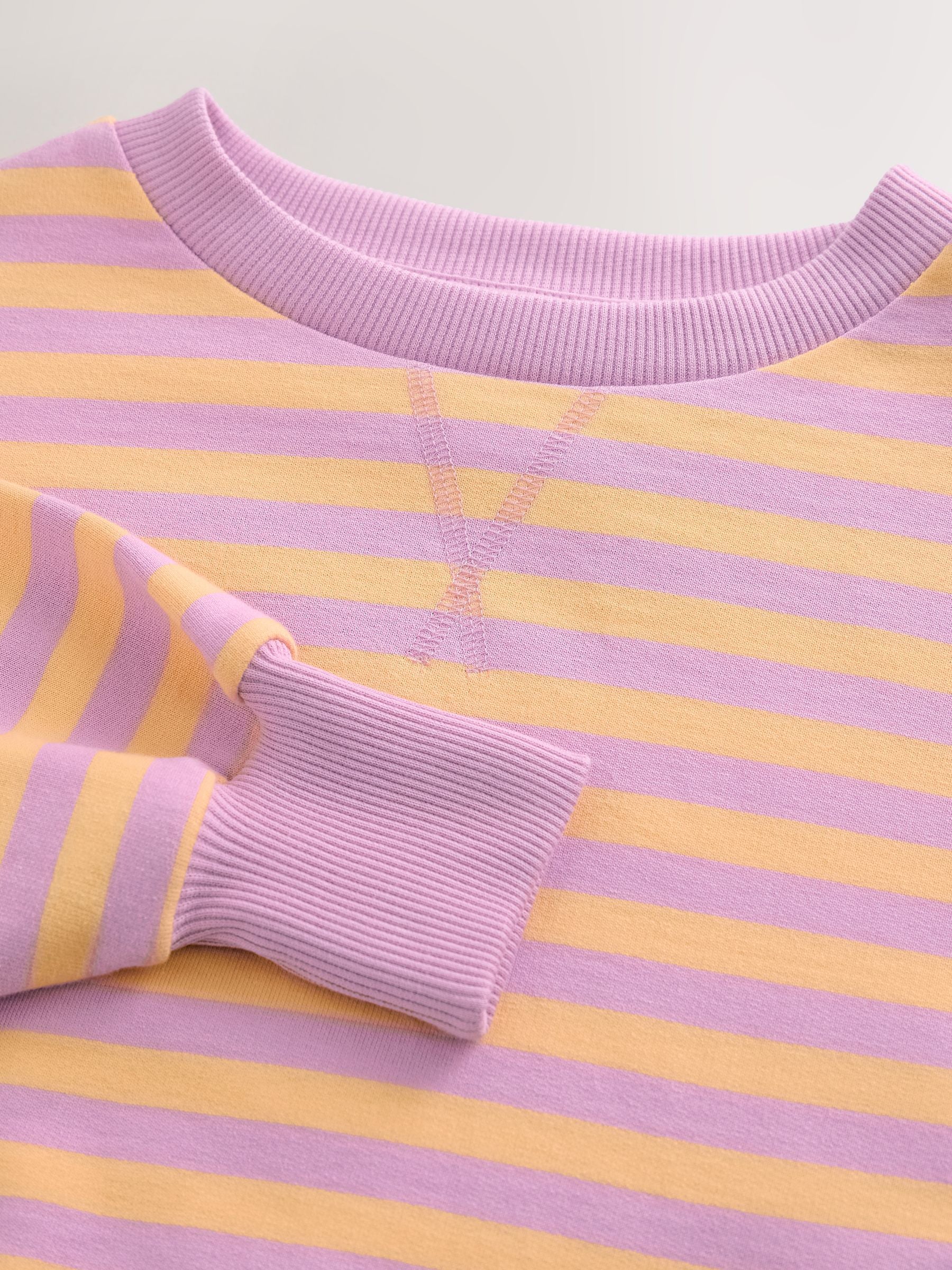 Pink/Yellow Stripe 100% Cotton Sweatshirt (3-16yrs)