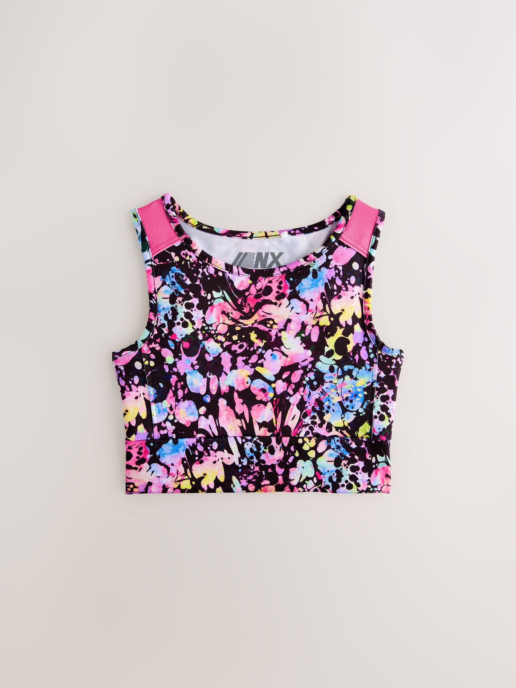 Multi Black Sports Crop Top (5-16yrs)