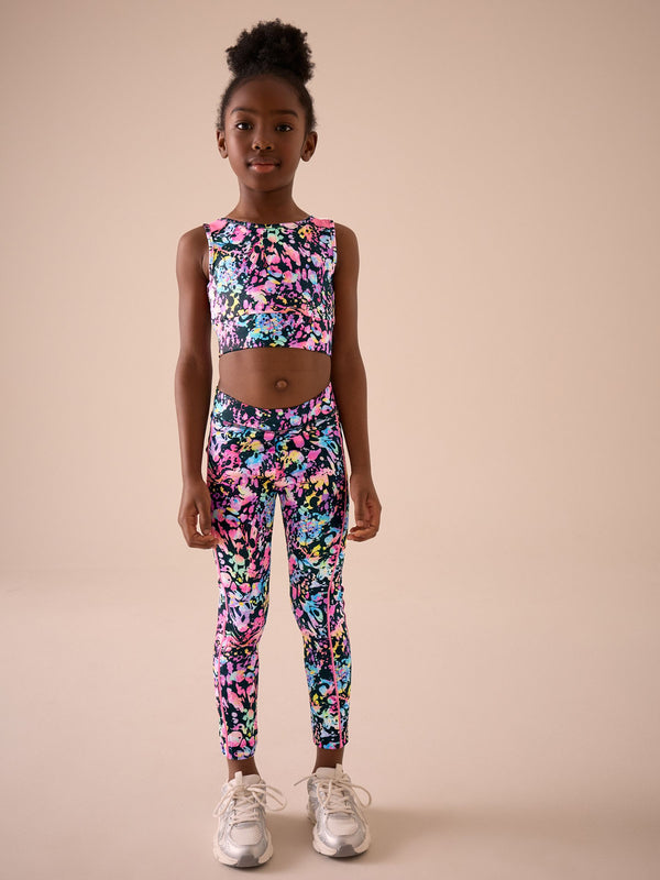 Multi Black Sports Crop Top (5-16yrs)