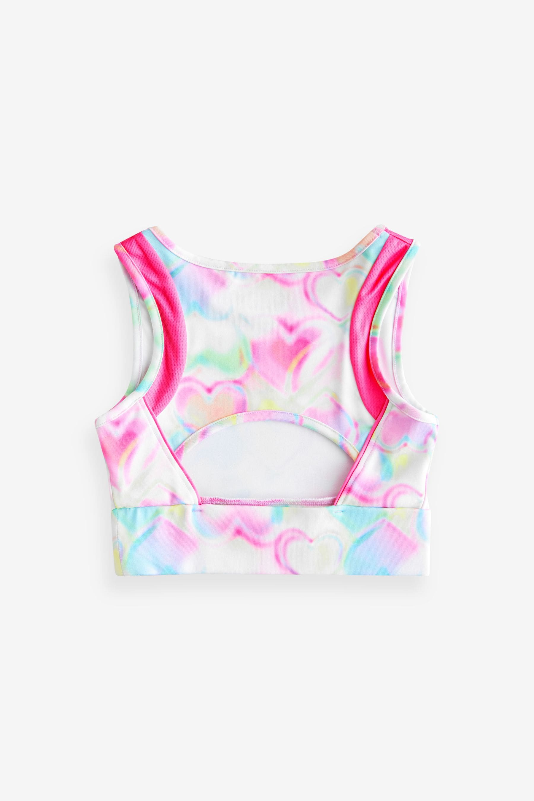 Multi Pink Heart Sports Crop Top (5-16yrs)