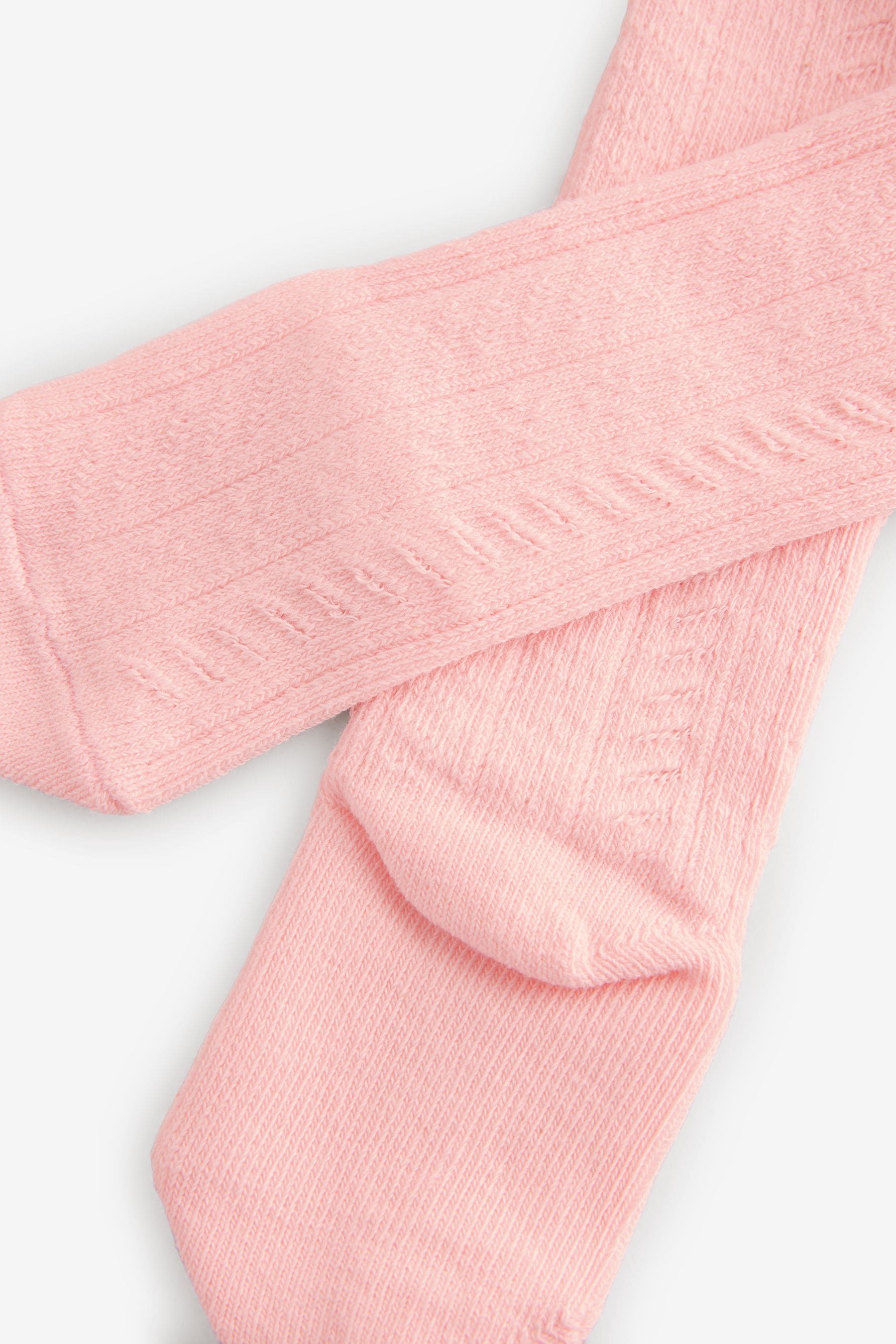 Pink Textured Baby Tights