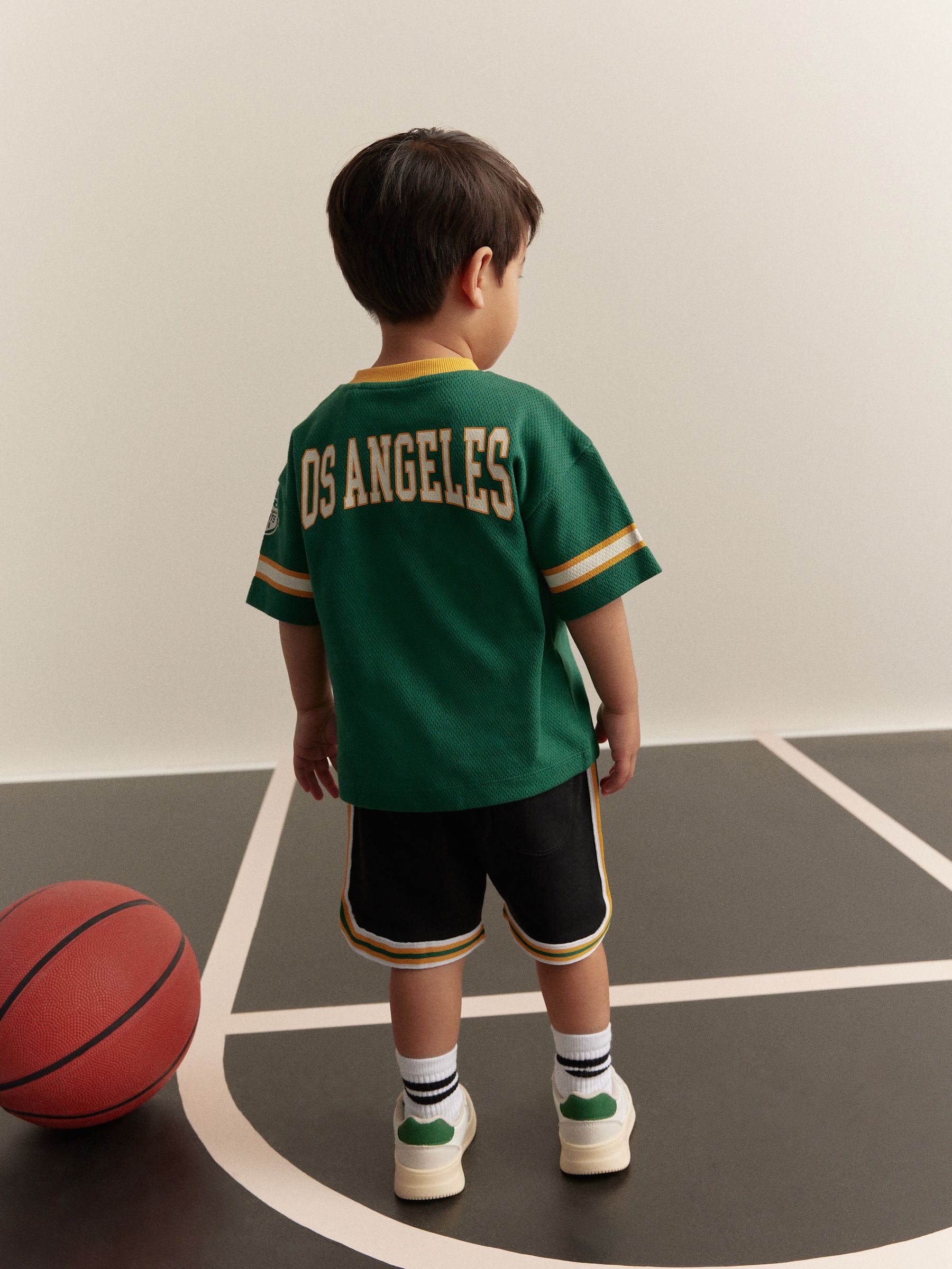 Green Short Sleeve American Football 100% Cotton Jersey and Shorts Set (3mths-7yrs)