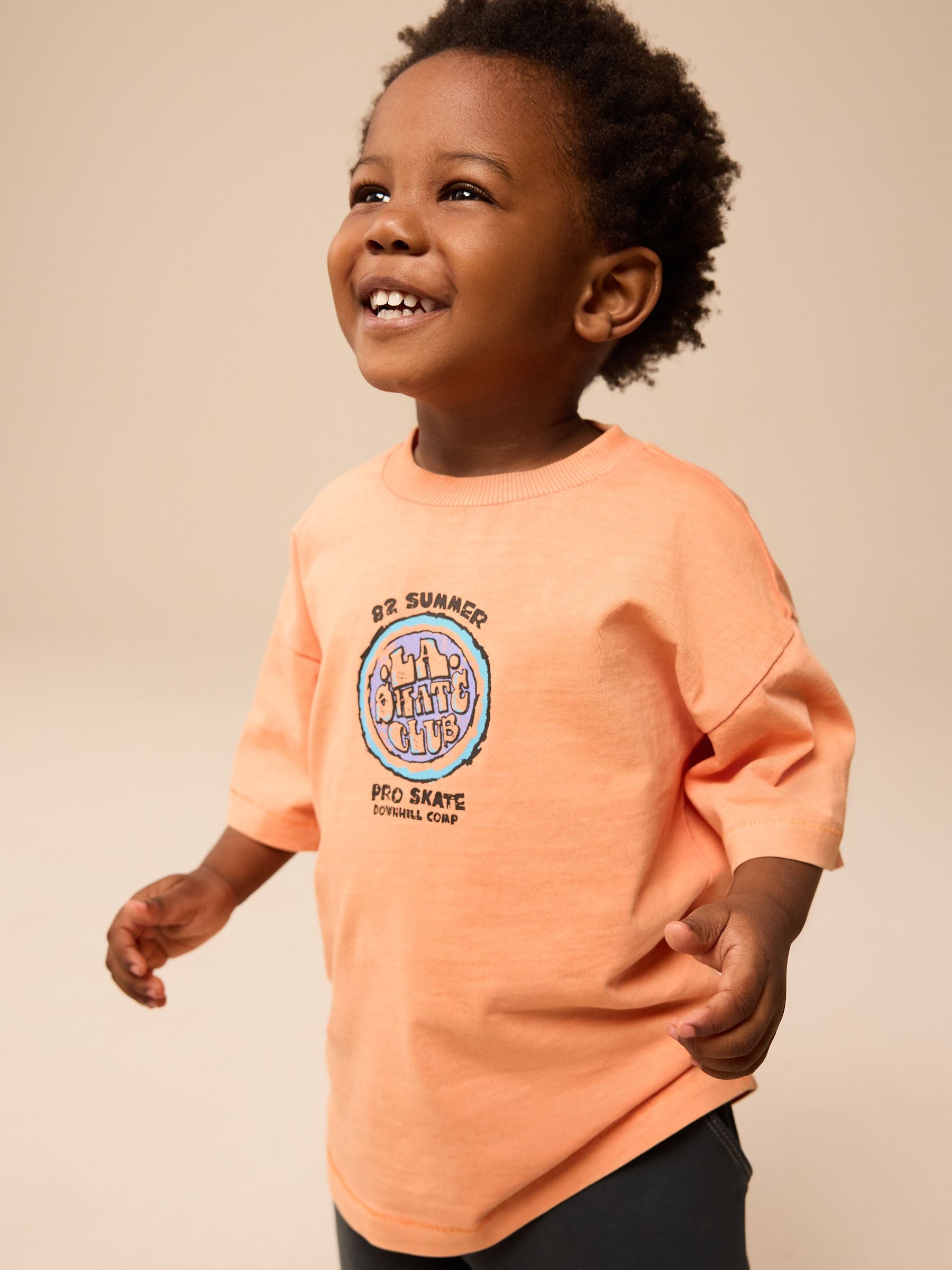 Orange/Black Short Sleeve 100% Cotton T-Shirt & Carpenter Shorts Set (3mths-7yrs)