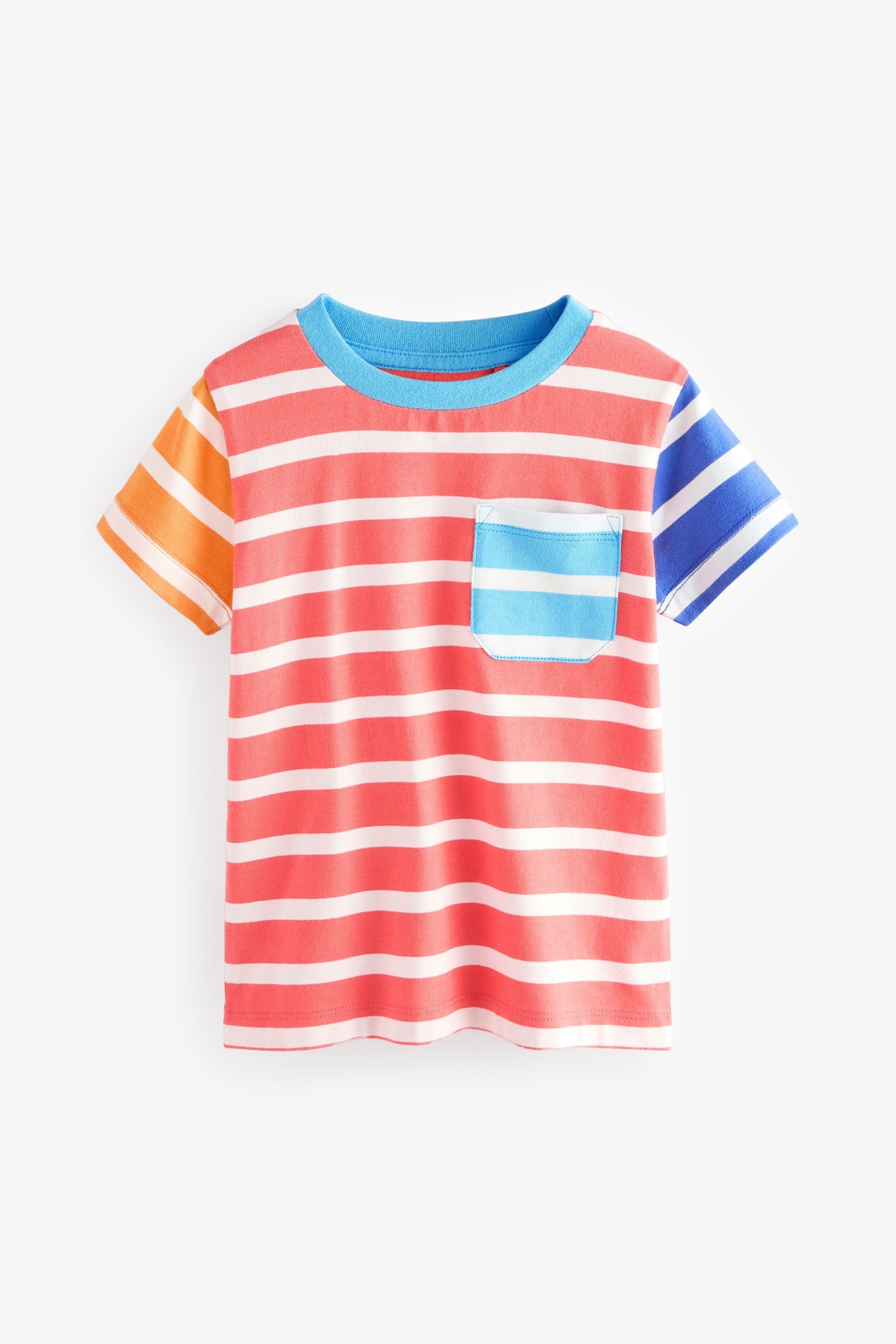 Red Hotchpotch 100% Cotton Short Sleeve Stripe T-Shirt (3mths-7yrs)