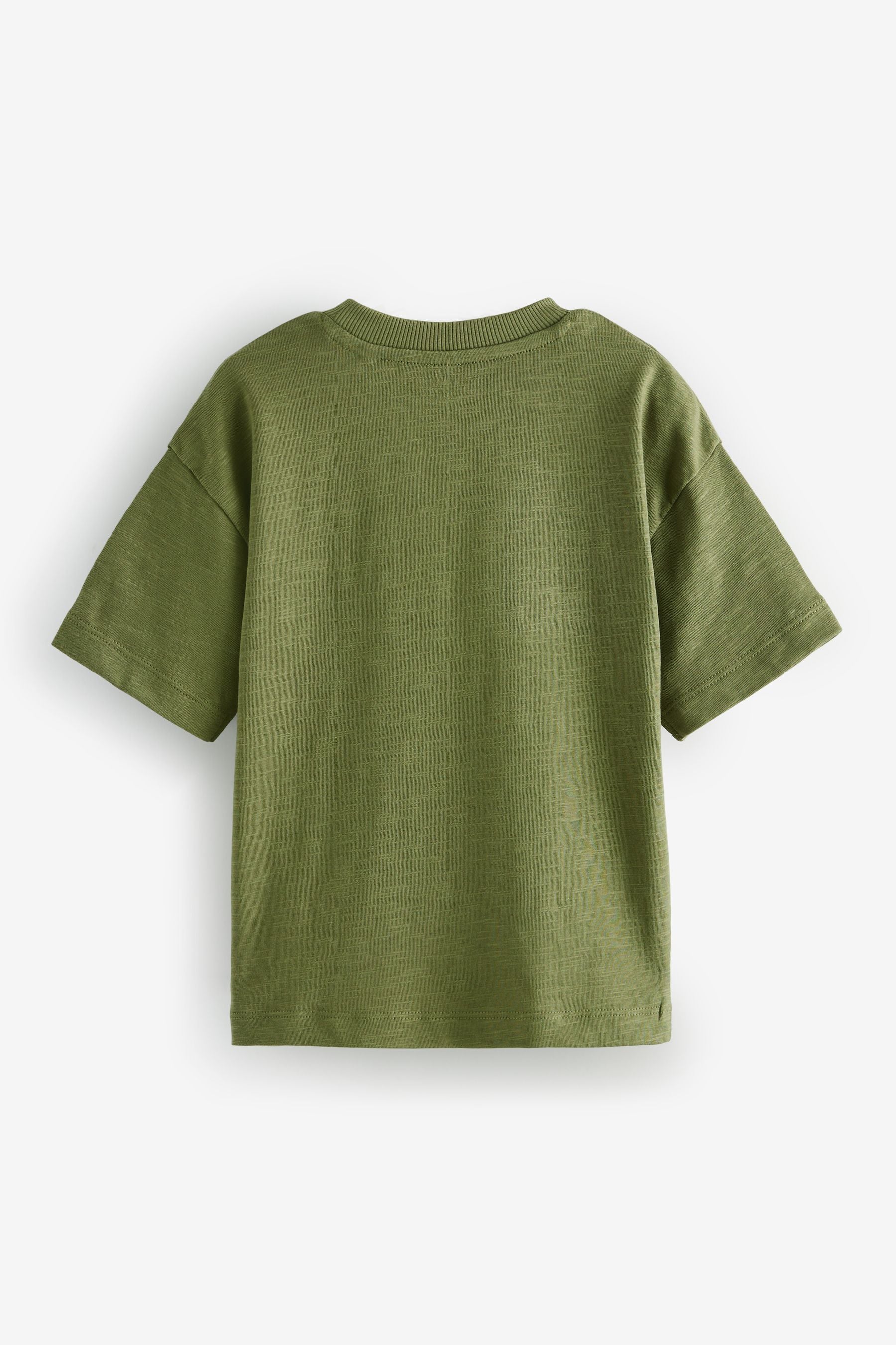 Khaki Green Cheetah Pocket Short Sleeve Pocket Character 100% Cotton T-Shirt (3mths-7yrs)