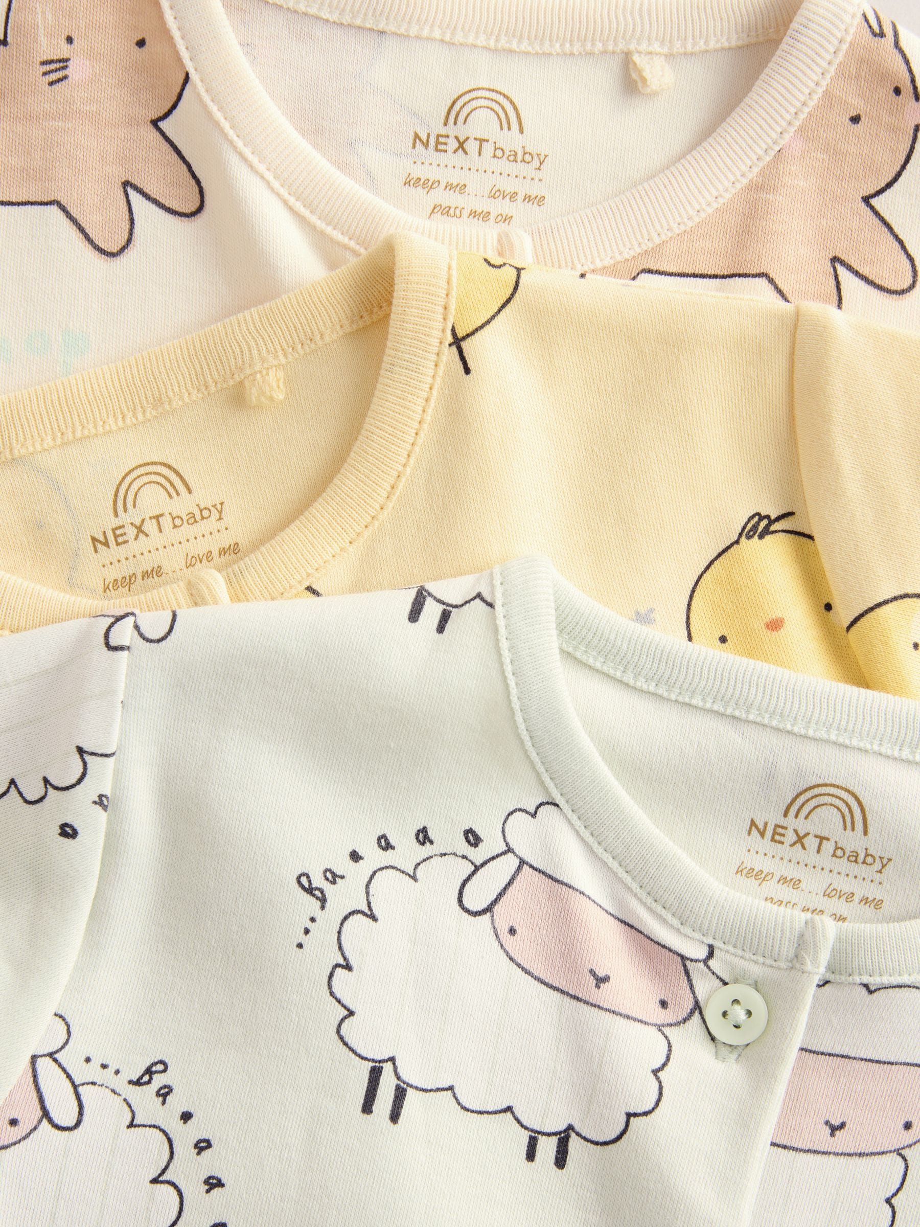 Multi Easter Character Baby Jersey 100% Cotton Rompers 3 Pack (0mths-3yrs)