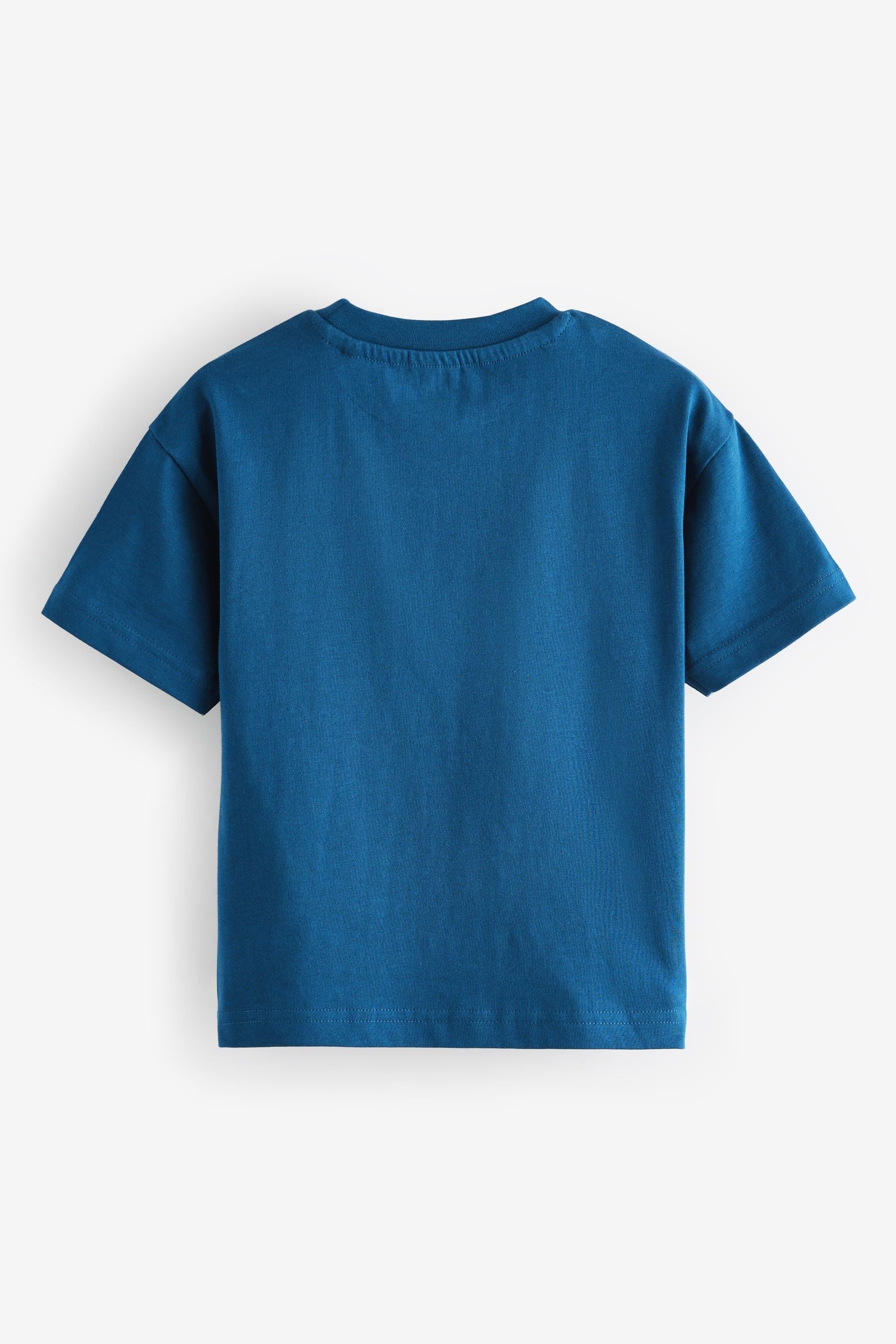 Blue/Navy 100% Cotton Short Sleeve Transport T-Shirt (3mths-7yrs)