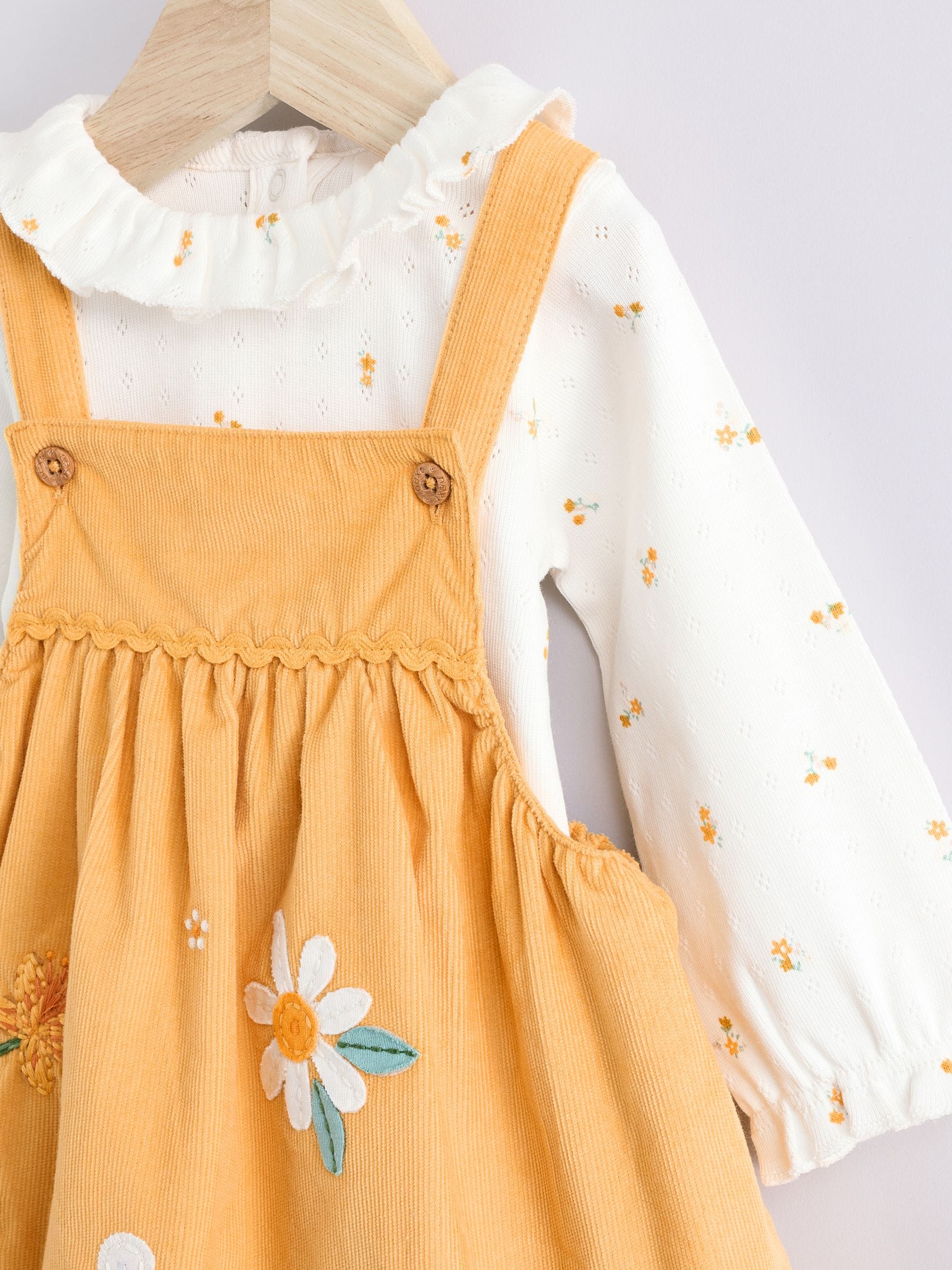 Ochre Character Baby Pinafore Long Sleeve Bodysuit & Tights Set (0mths-2yrs)