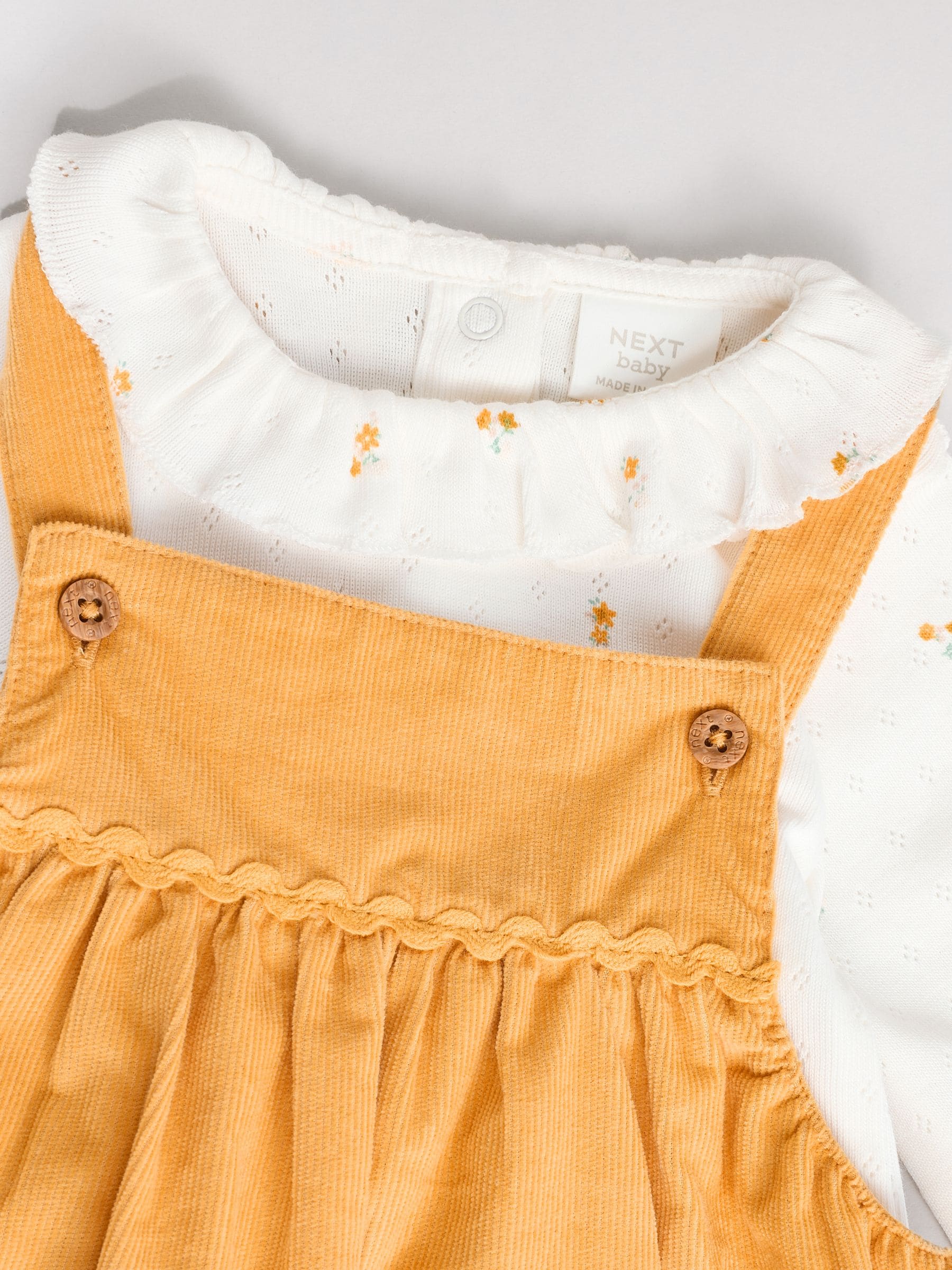 Ochre Character Baby Pinafore Long Sleeve Bodysuit & Tights Set (0mths-2yrs)