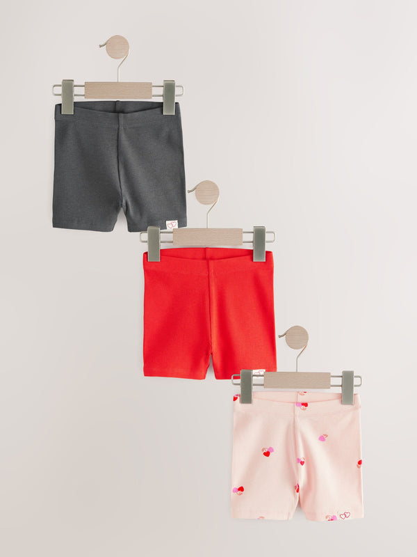 Red Cycle Shorts 3 Pack (3mths-7yrs)