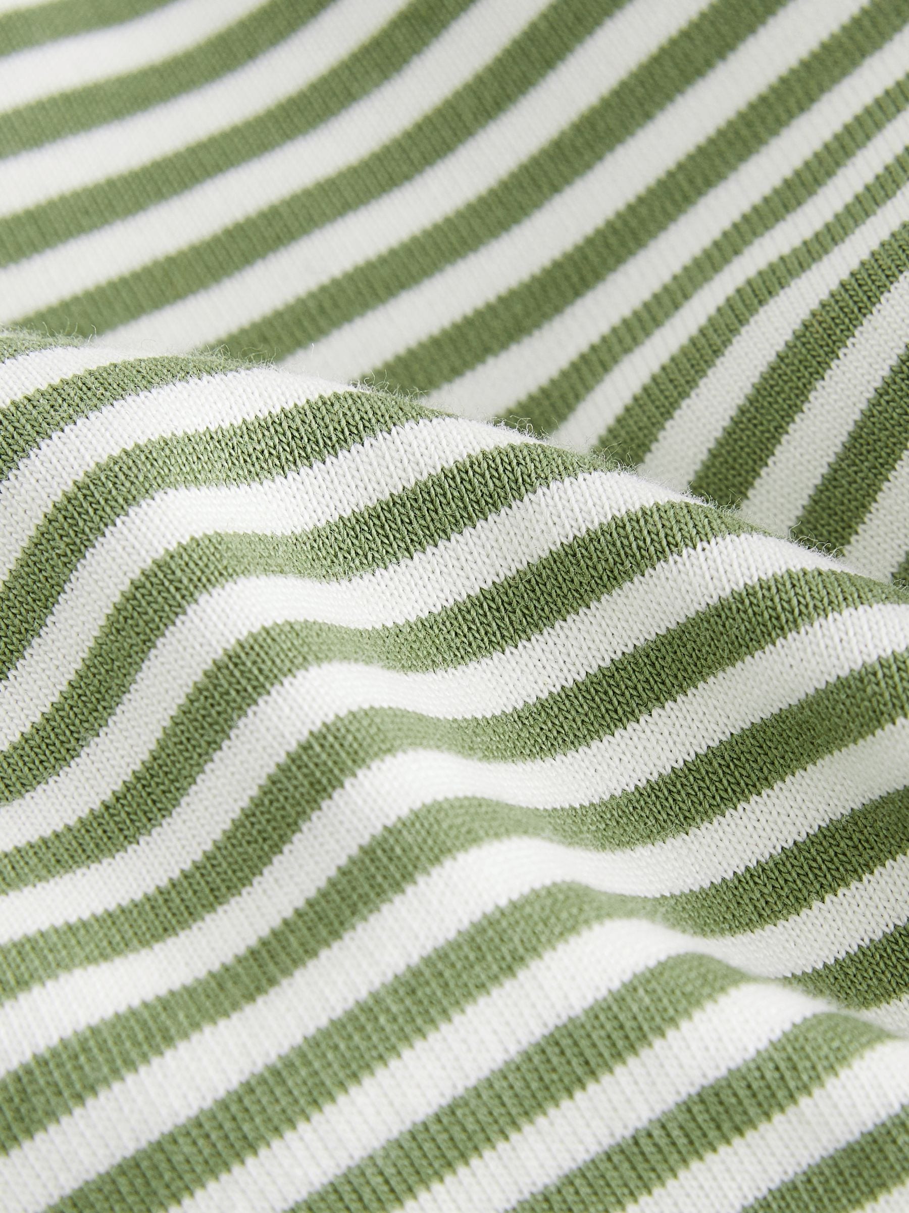 Green/White Short Sleeve Stripe 100% Cotton Polo Shirt (3mths-7yrs)