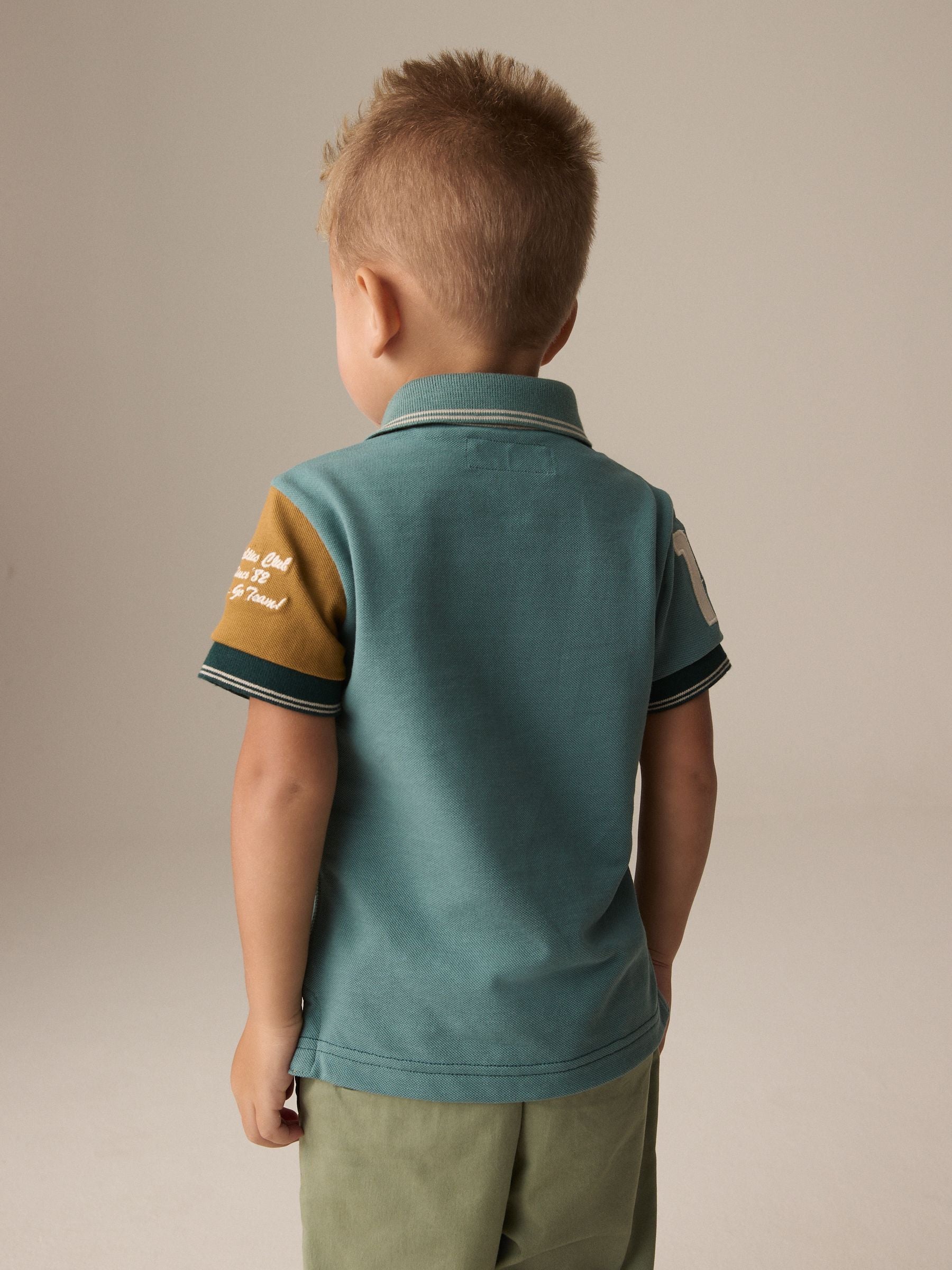 Green Short Sleeve Sash 100% Cotton Polo Shirt (3mths-7yrs)