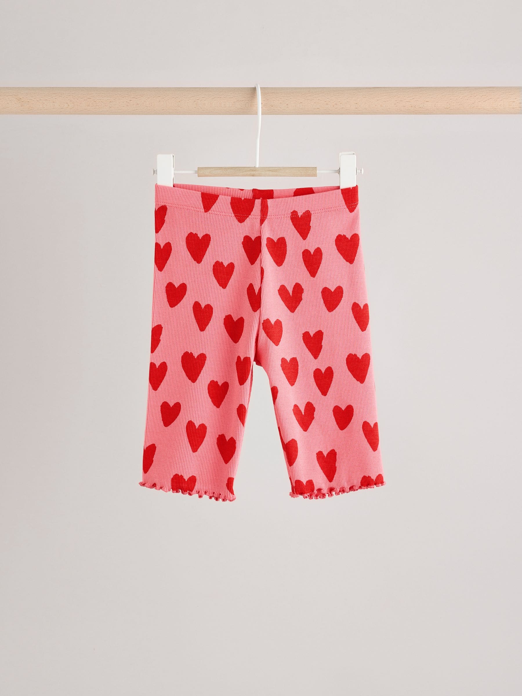 Red/ Pink Heart Print Baby Top and Wide Leg Trousers 2 Piece Set