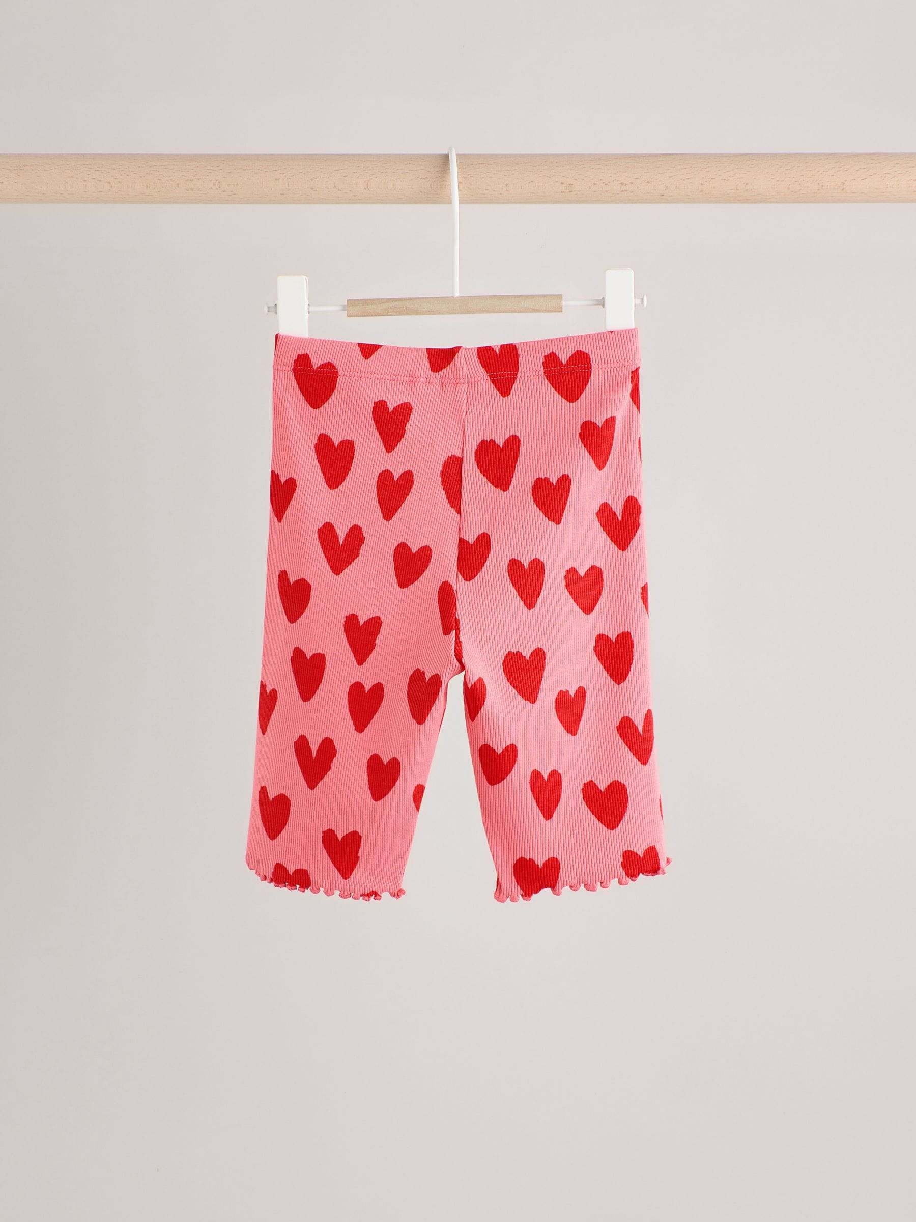 Red/ Pink Heart Print Baby Top and Wide Leg Trousers 2 Piece Set