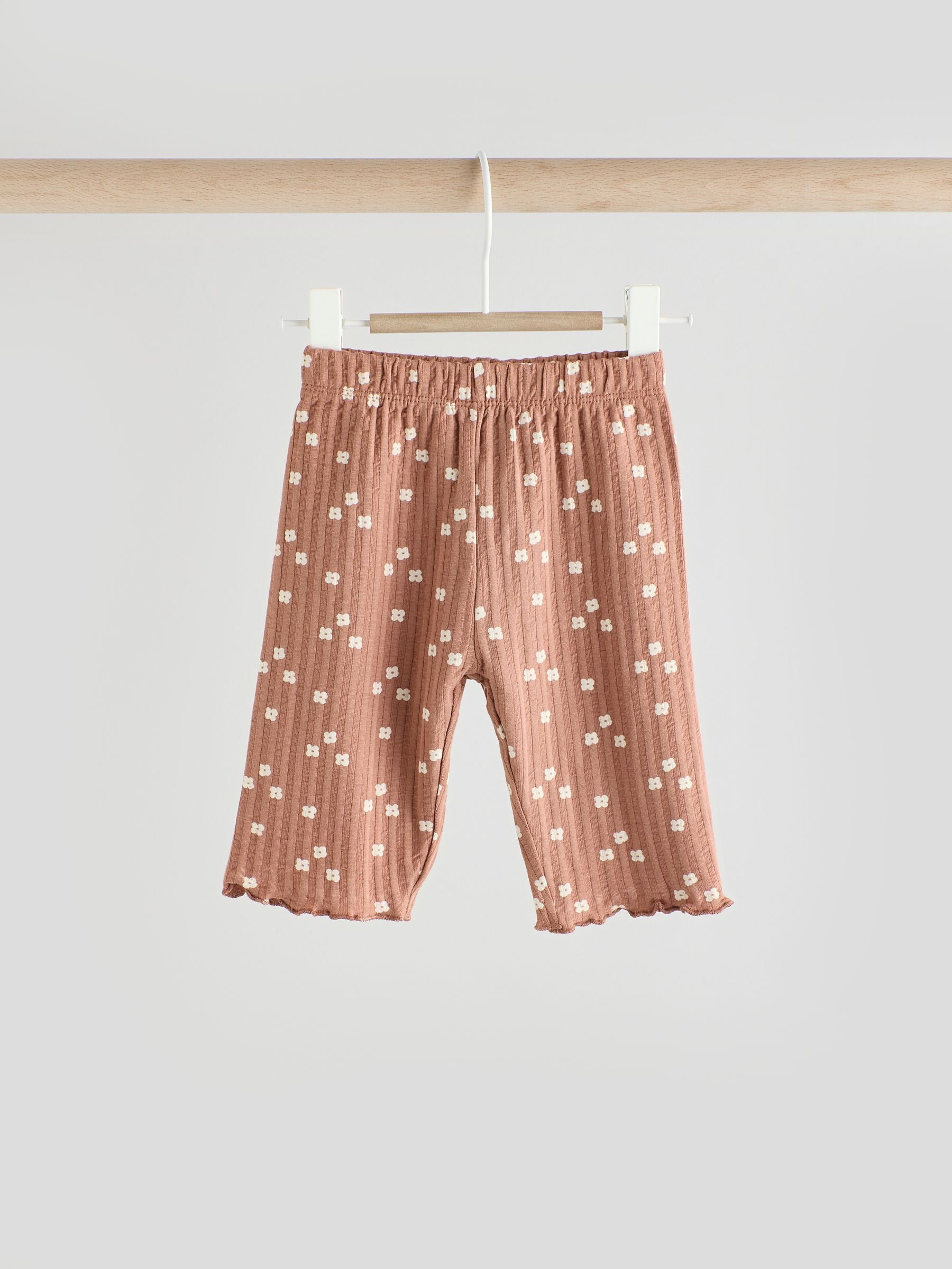 Cream/ Tan Flower Print 2 Piece Baby Sweat Top & Trouser Set