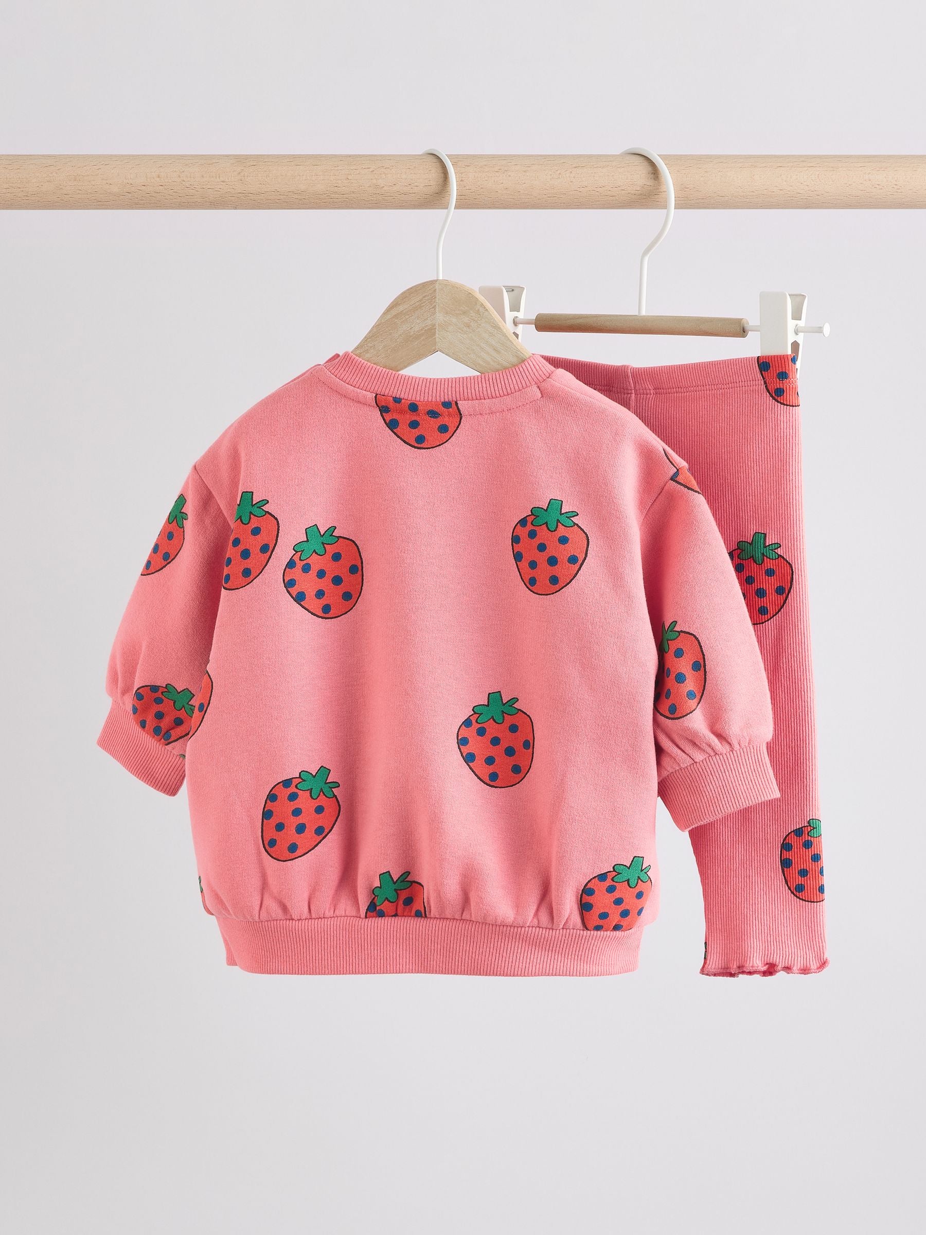 Red Strawberries Sweat and Leggings Set