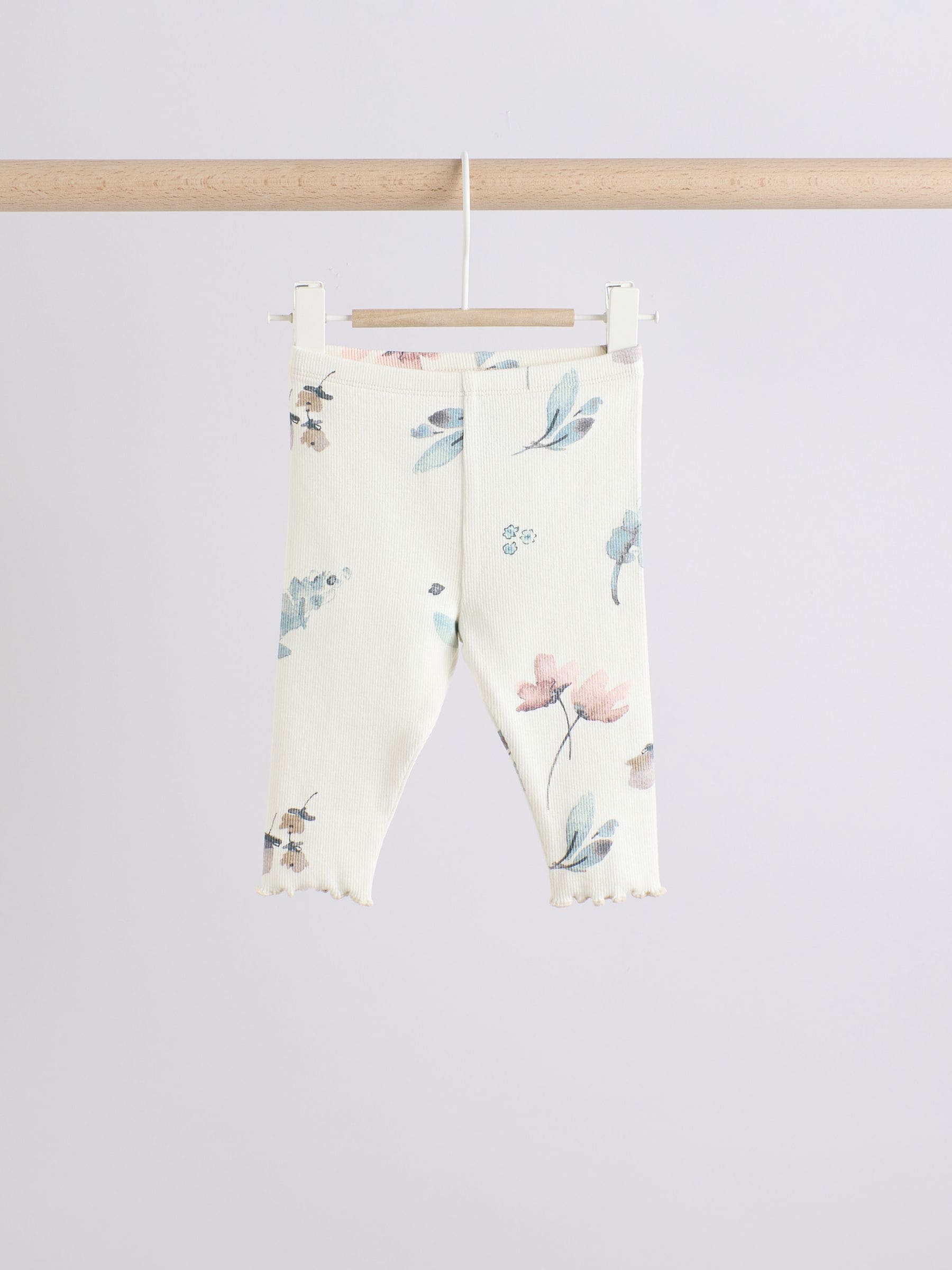 White/Teal Floral Sweat and Leggings Set