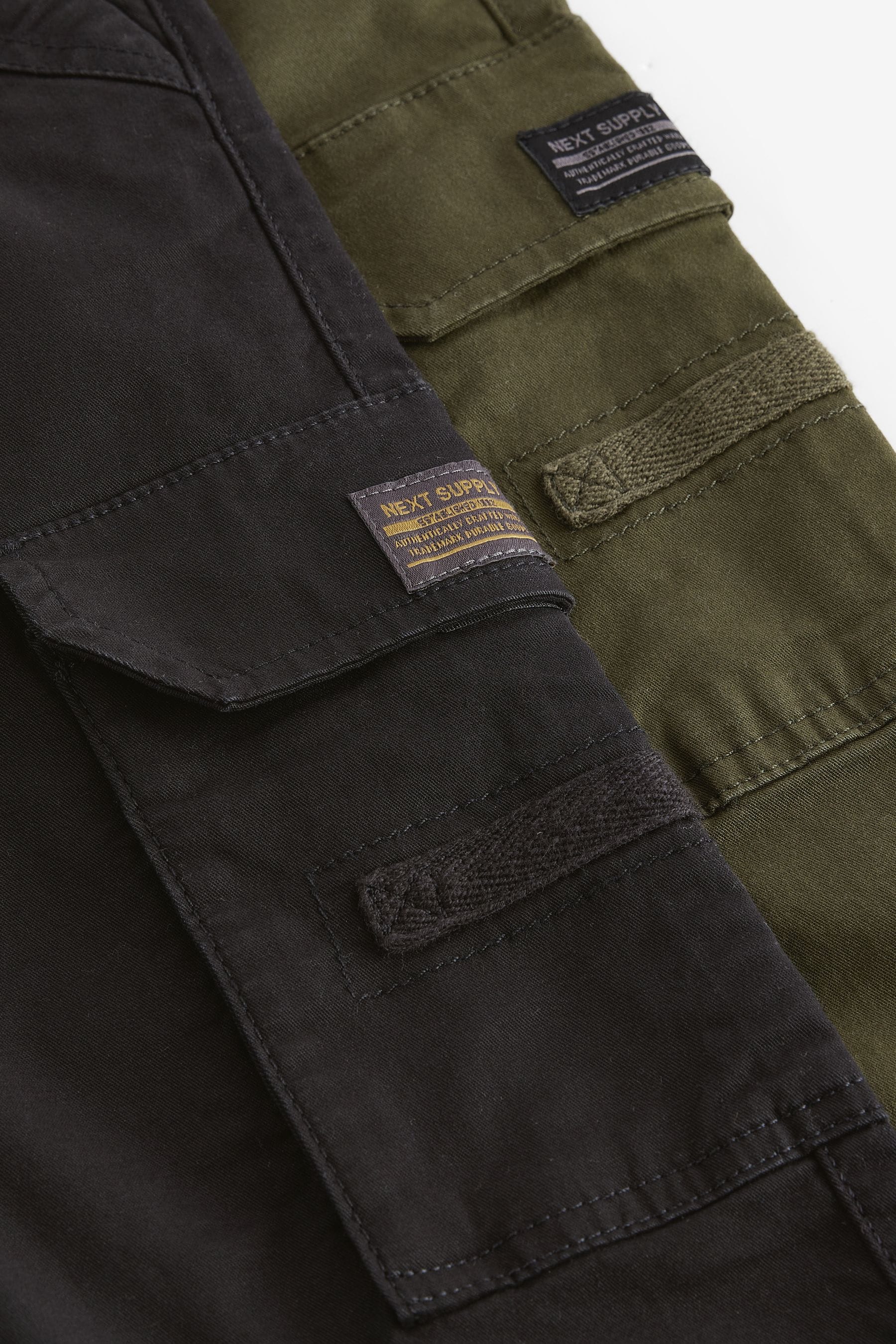 Black/Khaki Green Cargo Trousers 2 Pack (3-16yrs)