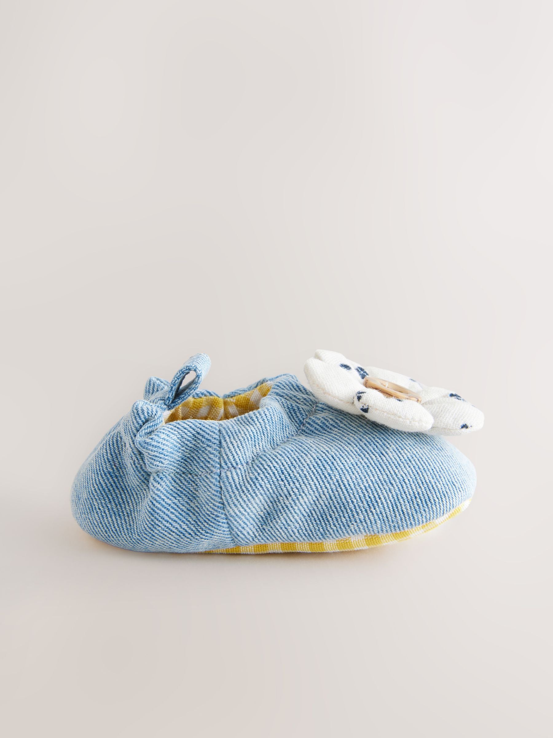 Blue Denim Flower Baby Slip On Shoes (0-24mths)