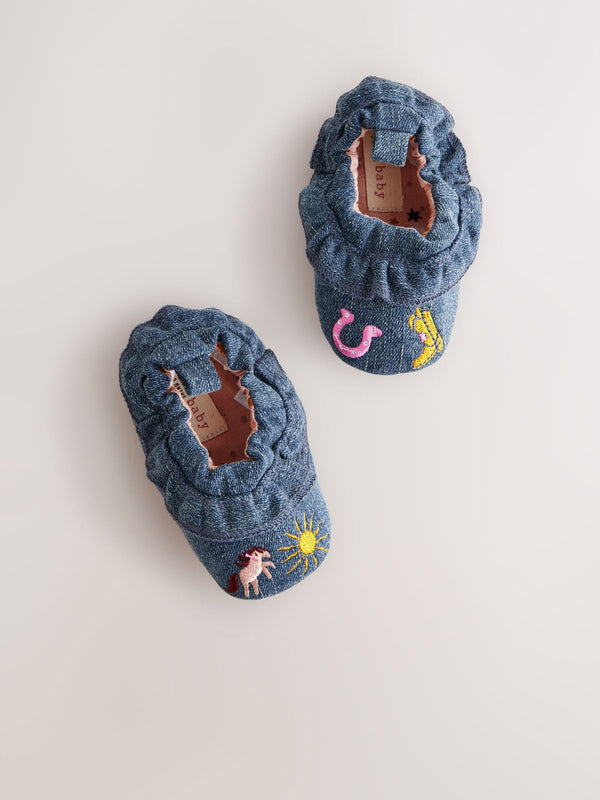 Denim Western Baby Slip On Shoes (0-24mths)