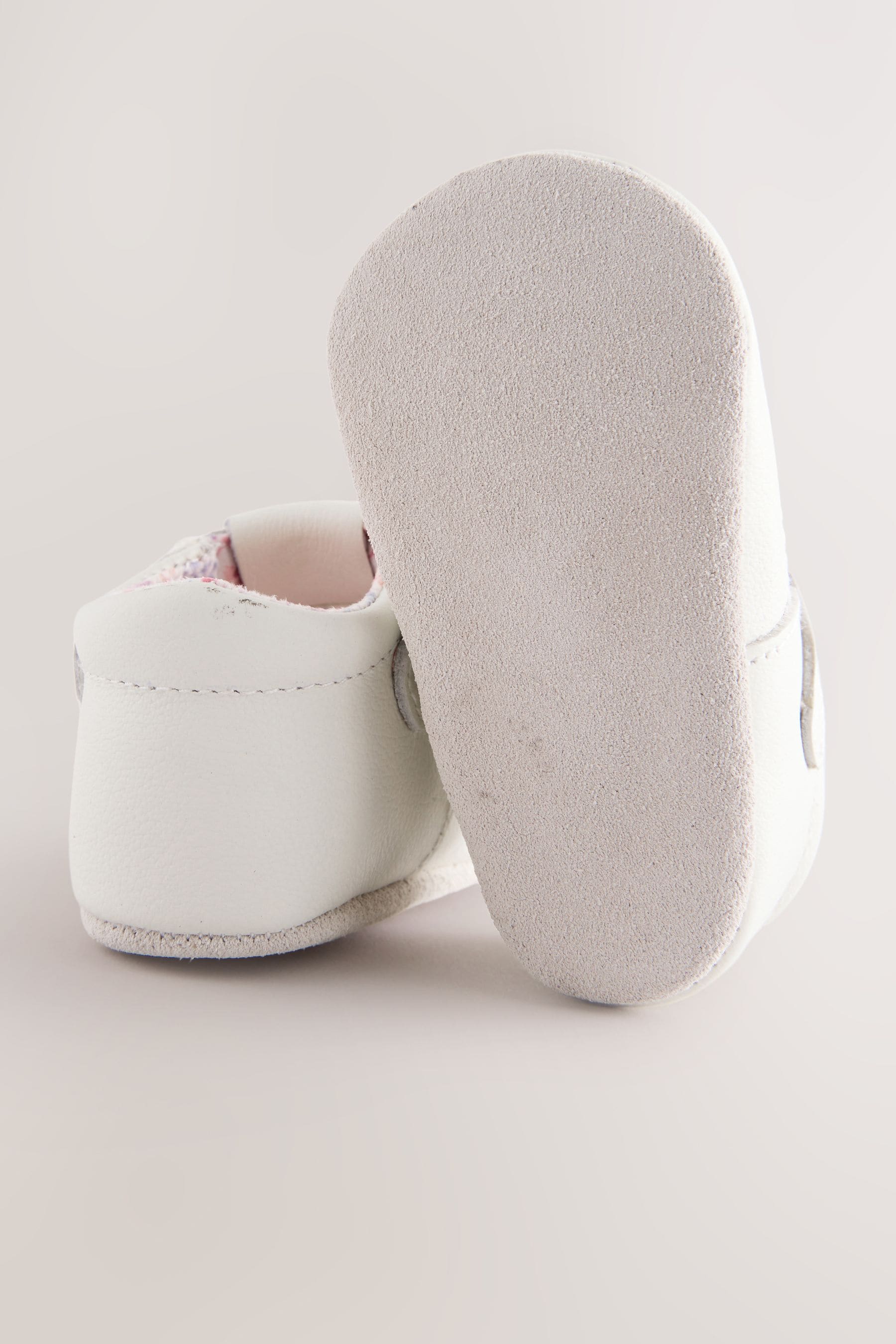 White Leather Baby T-Bar Shoes (0-24mths)