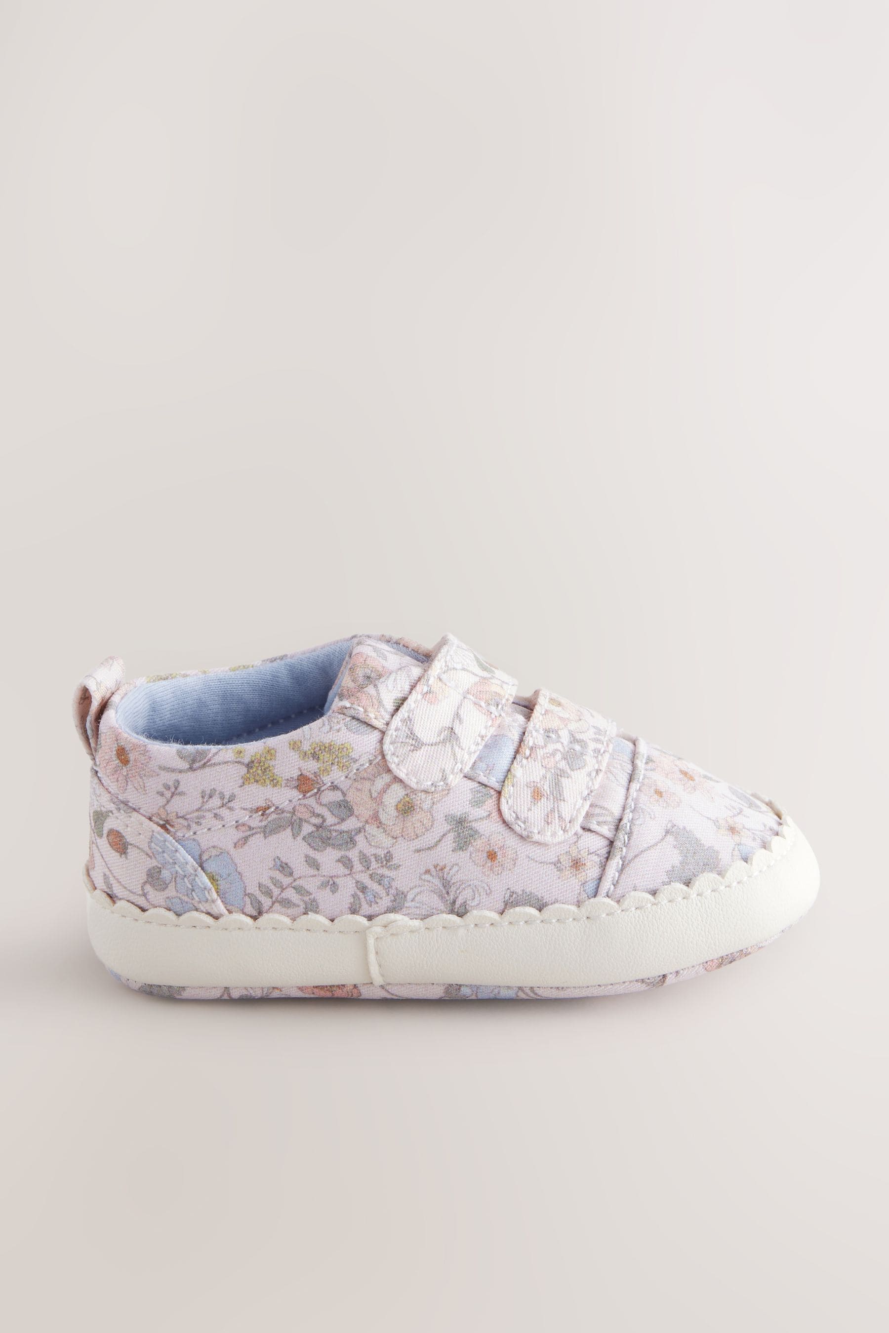 Pink Floral Touch Fasten Baby Trainers (0-24mths)