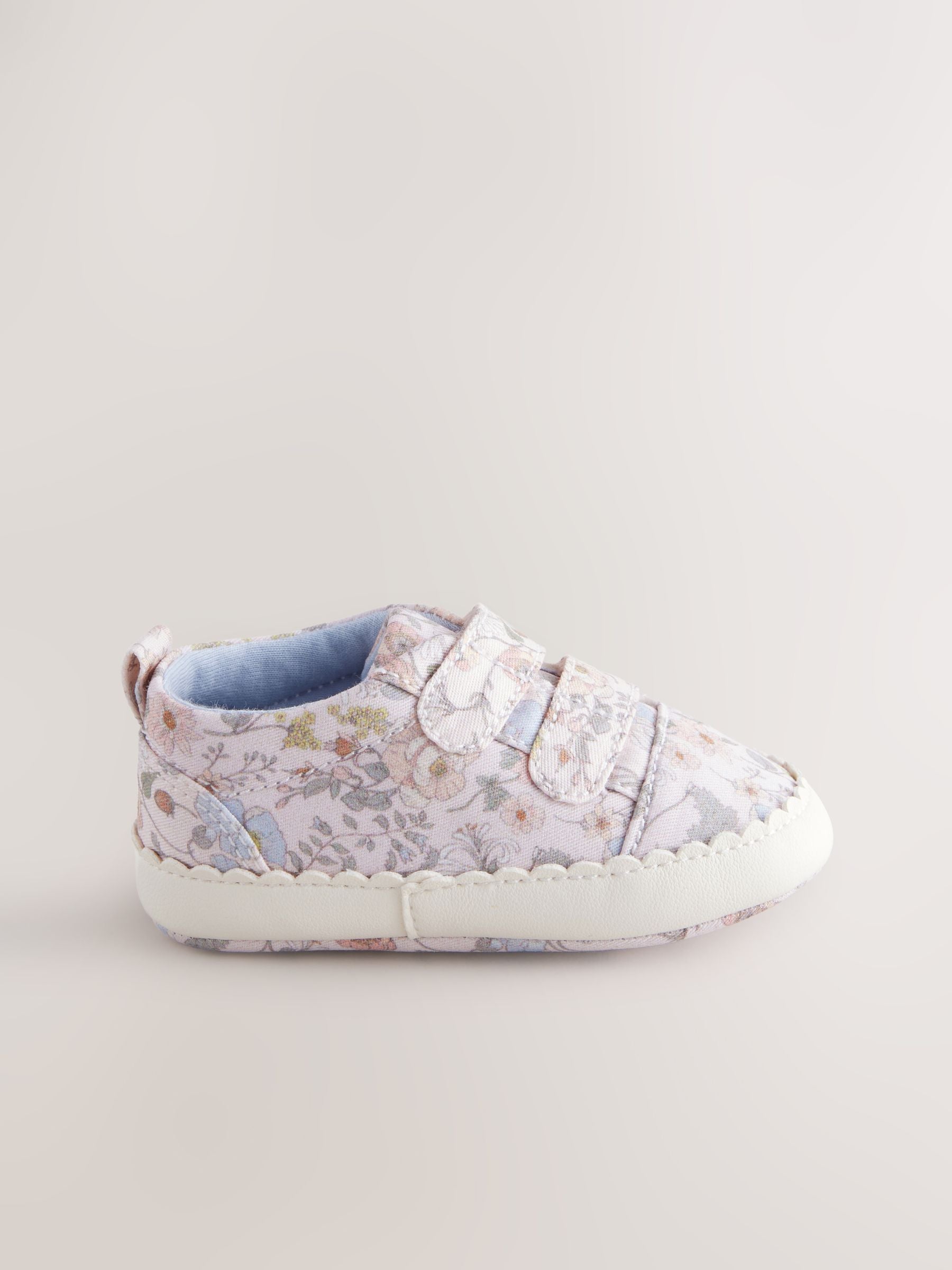 Pink Floral Touch Fasten Baby Trainers (0-24mths)