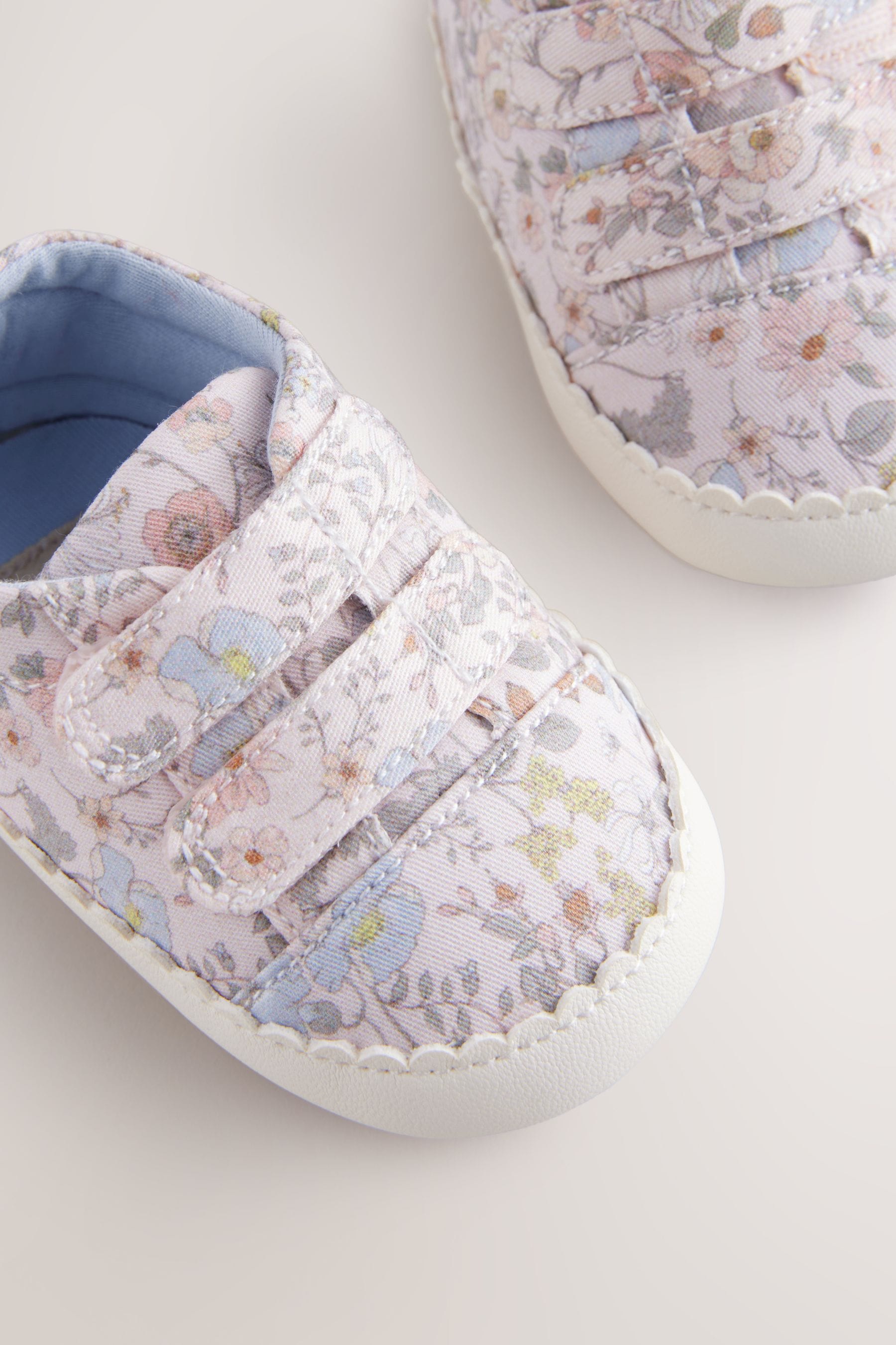 Pink Floral Touch Fasten Baby Trainers (0-24mths)