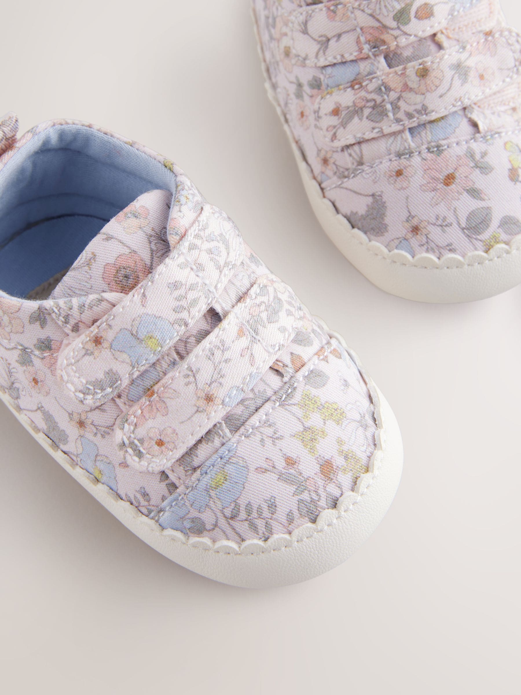 Pink Floral Touch Fasten Baby Trainers (0-24mths)