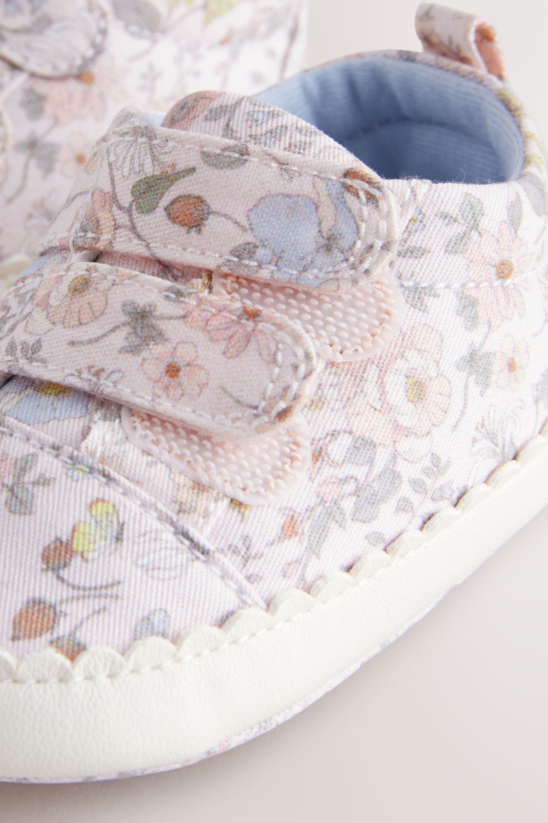 Pink Floral Touch Fasten Baby Trainers (0-24mths)